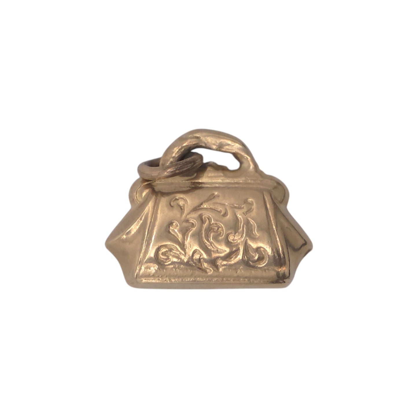 9ct 375 Yellow Gold Handbag Charm 1965 L 1.3 cm 0.6 g.