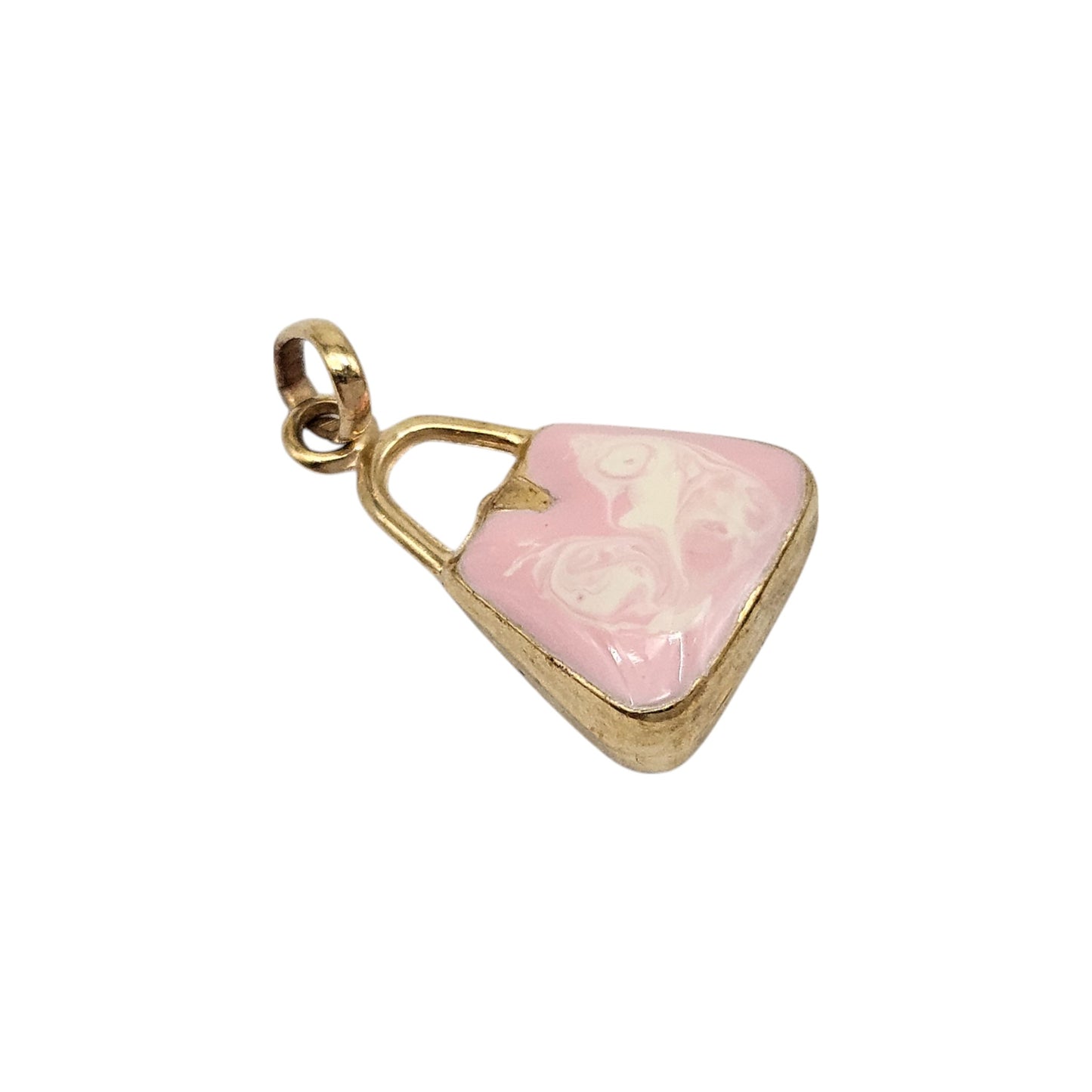 9ct 375 Yellow Gold & Enamel Handbag Charm L 1.2 cm 0.4 g.