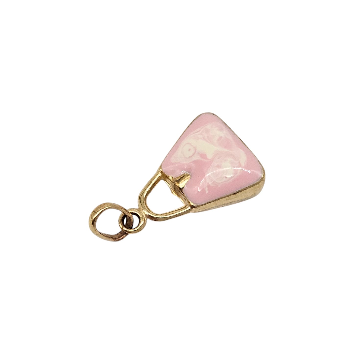 9ct 375 Yellow Gold & Enamel Handbag Charm L 1.2 cm 0.4 g.