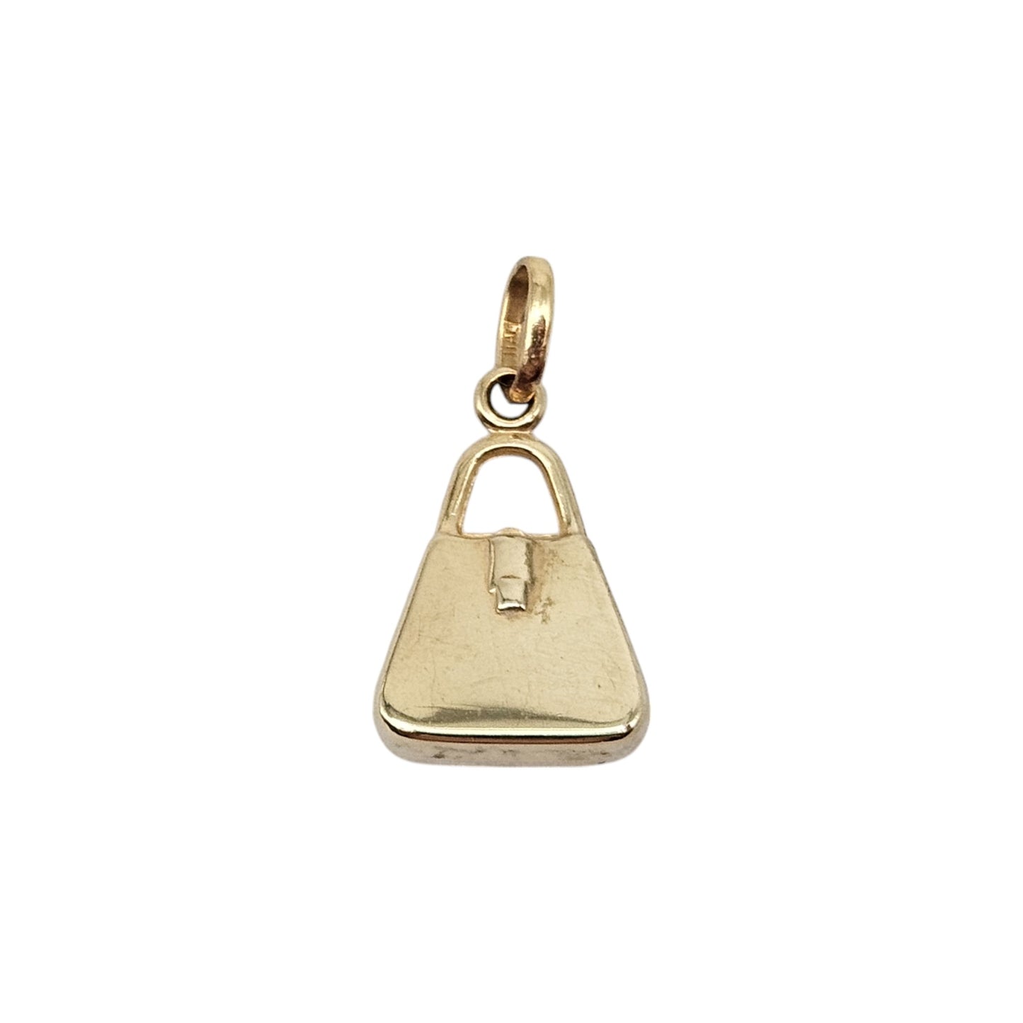 9ct 375 Yellow Gold & Enamel Handbag Charm L 1.2 cm 0.4 g.