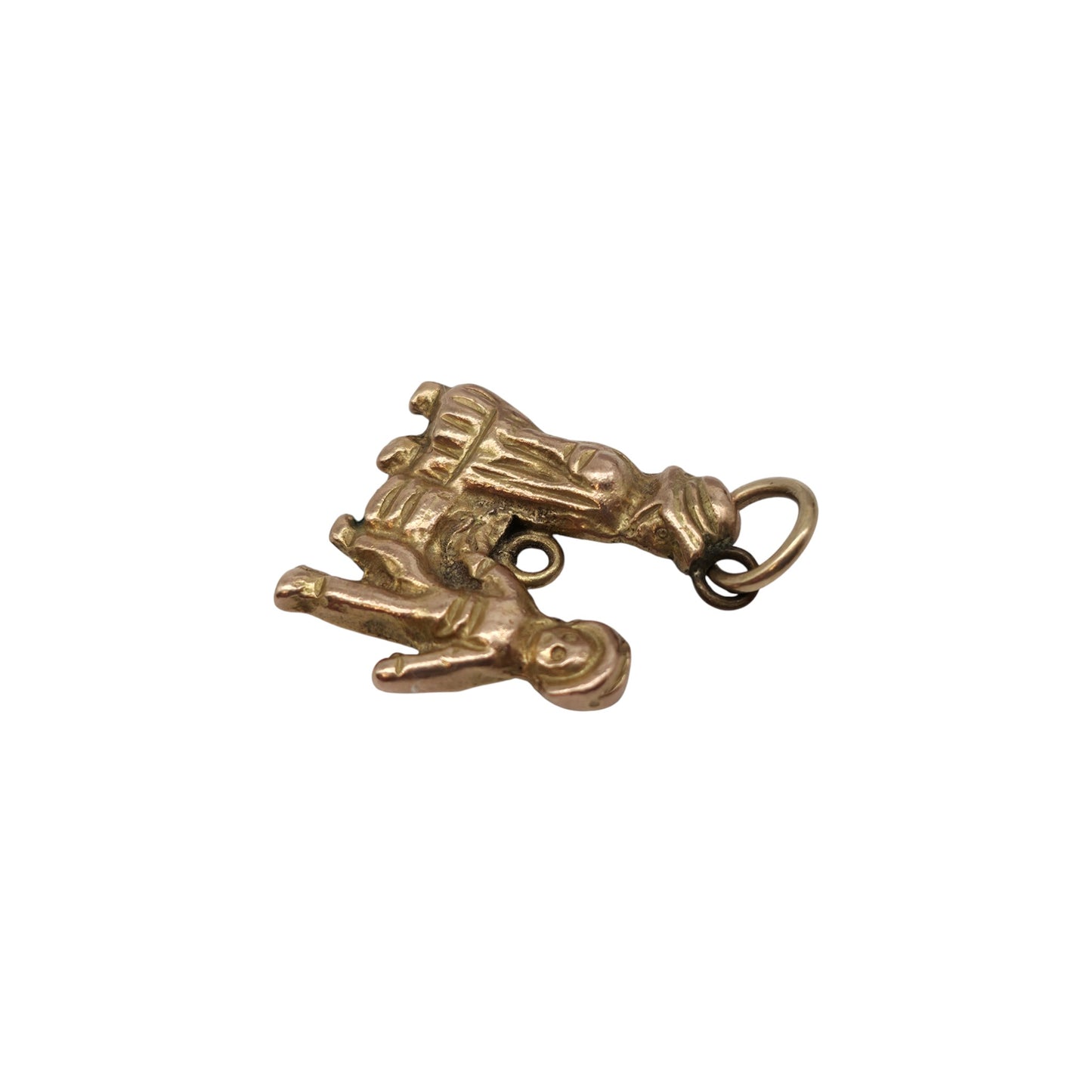 Antique 9ct Yellow Gold Hansel And Gretel Charm c.1900 L 1.5 cm 2.7 g.