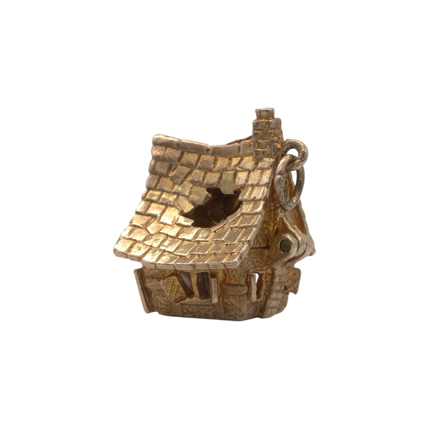 Heavy 9ct 375 Yellow Gold Haunted House Opening Charm 1970 L 1.9 cm 7.0 g.