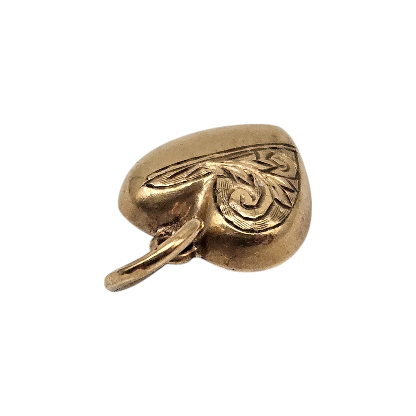 9ct 375 Yellow Gold Heart Charm 1960 L 1.0 cm 0.5 g.