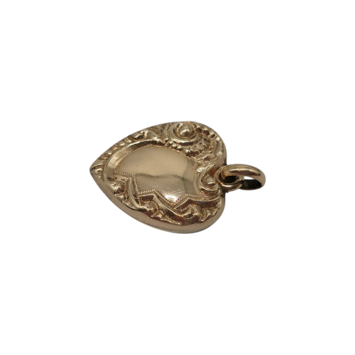 Antique 9ct Rose Gold Heart Charm With Pearl c.1900 L 1.6 cm 2.4 g.
