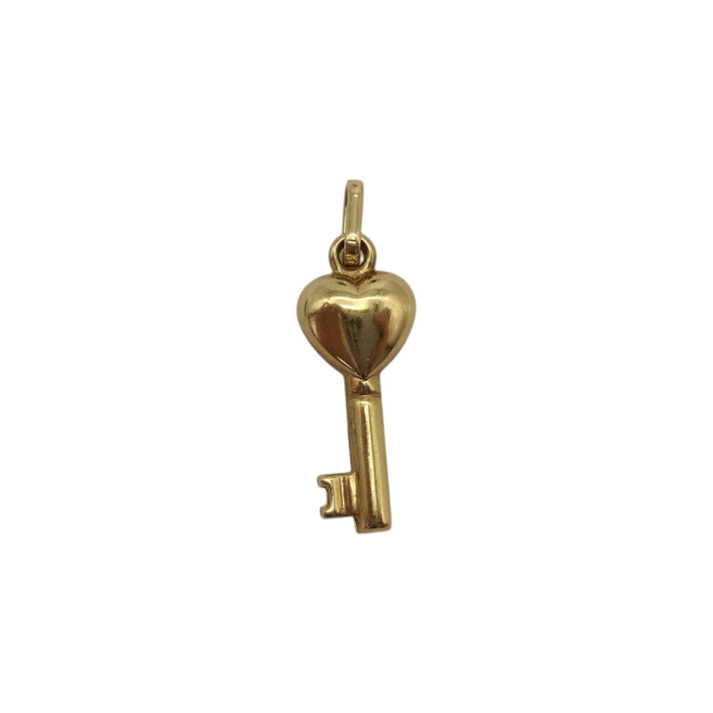 9ct Yellow Gold Love Key Charm L 1.4 cm 0.3 g.