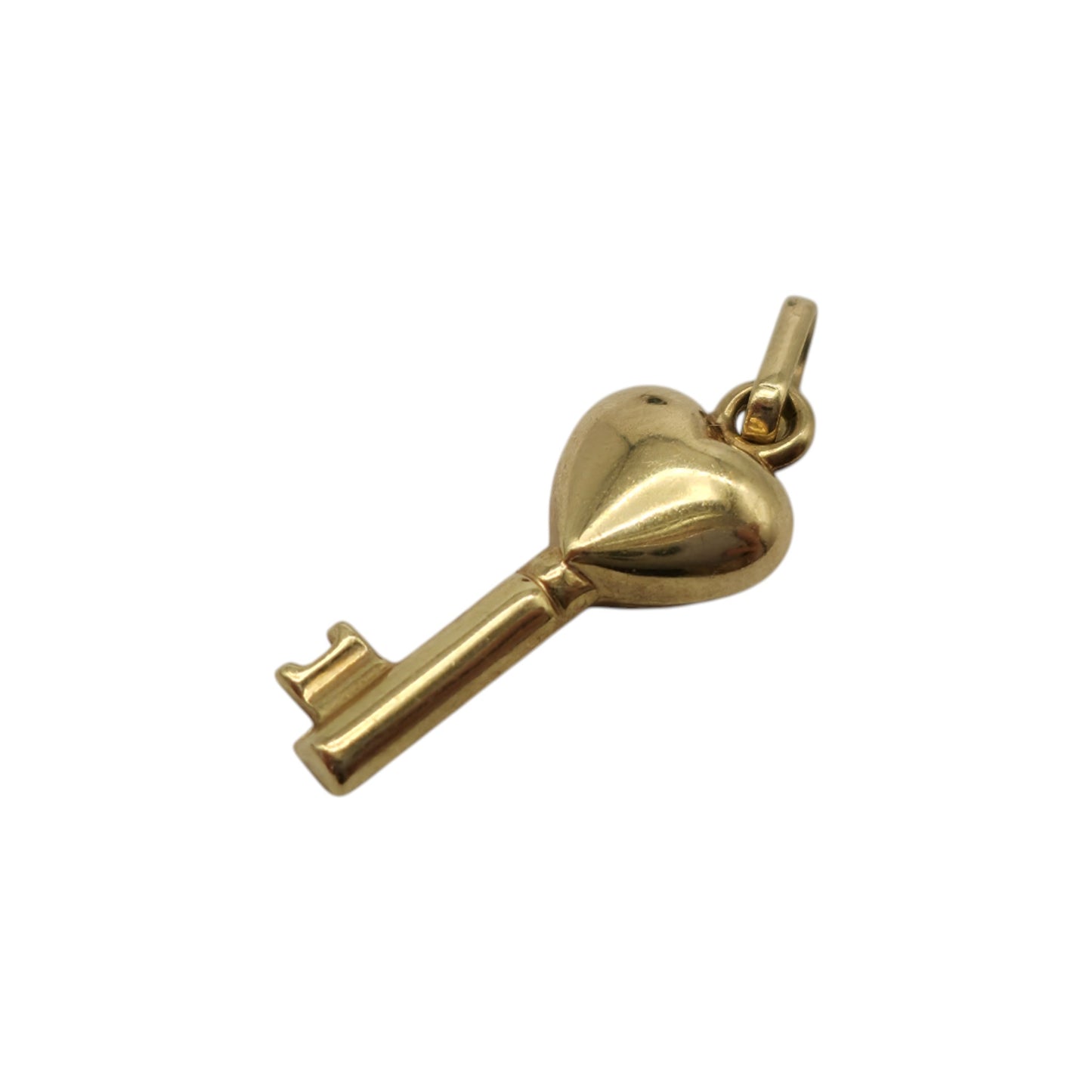 9ct Yellow Gold Love Key Charm L 1.4 cm 0.3 g.