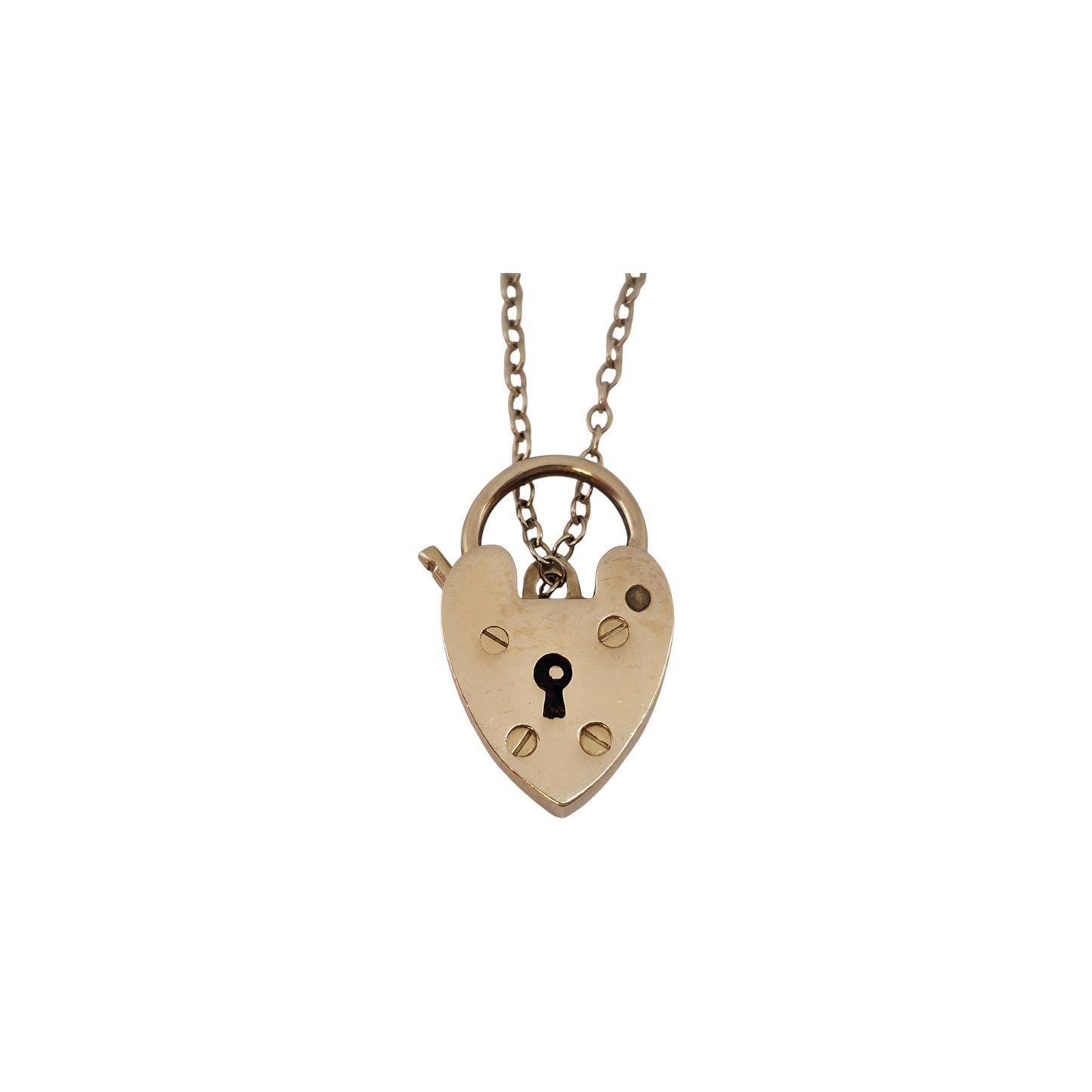 Georg Jensen 9ct 375 Yellow Gold Heart Shaped Padlock 1972 L 2.2 cm 2.2 g.