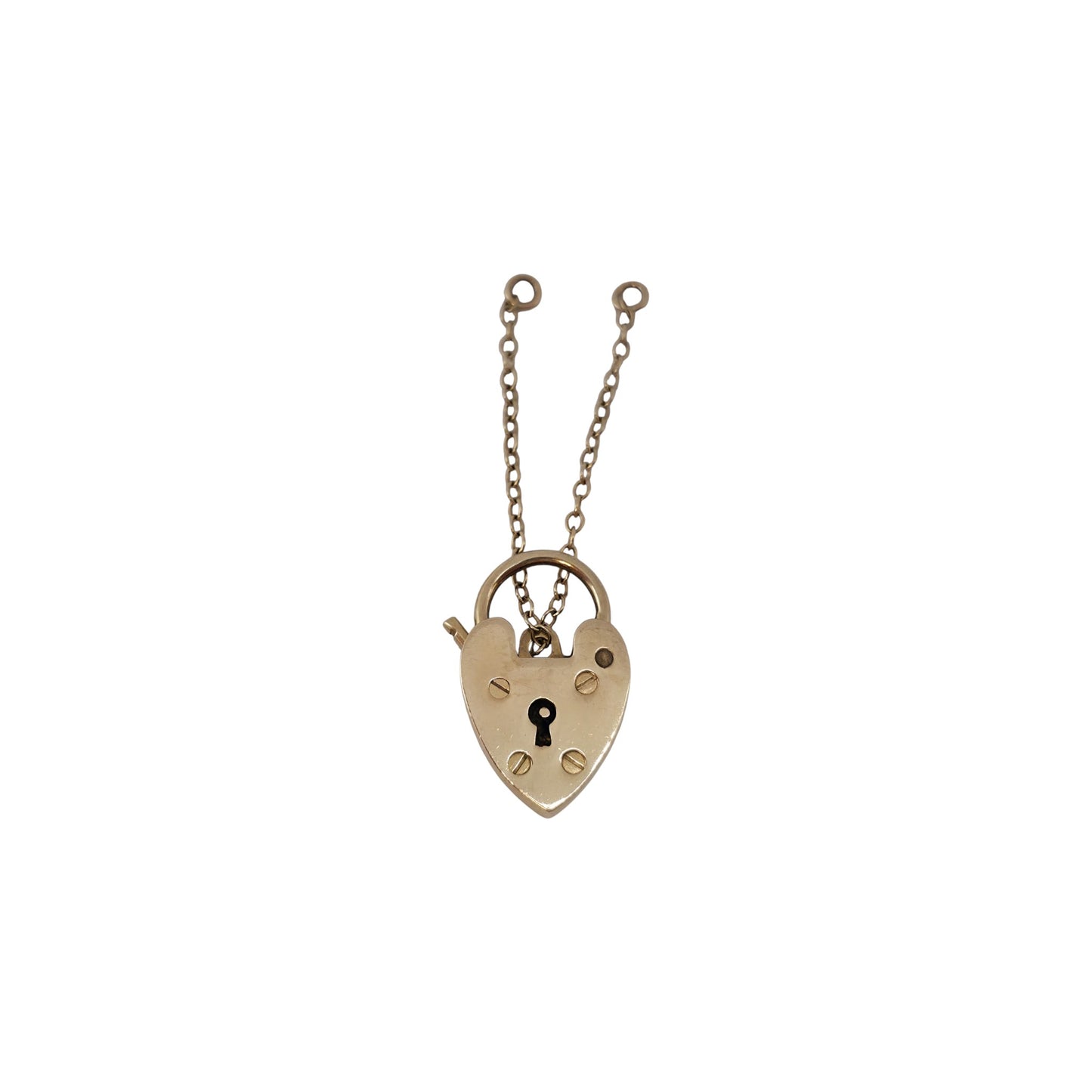 Georg Jensen 9ct 375 Yellow Gold Heart Shaped Padlock 1972 L 2.2 cm 2.2 g.