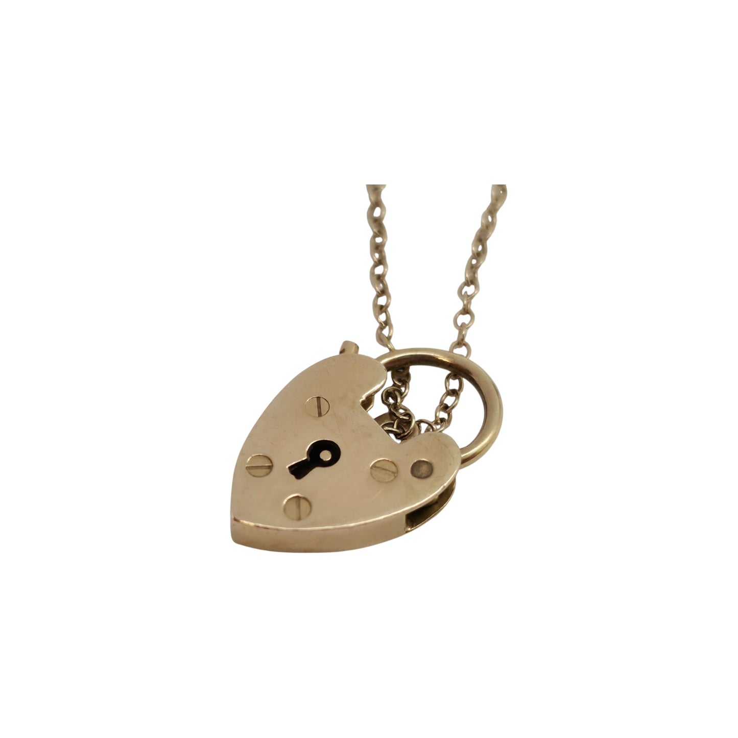 Georg Jensen 9ct 375 Yellow Gold Heart Shaped Padlock 1972 L 2.2 cm 2.2 g.