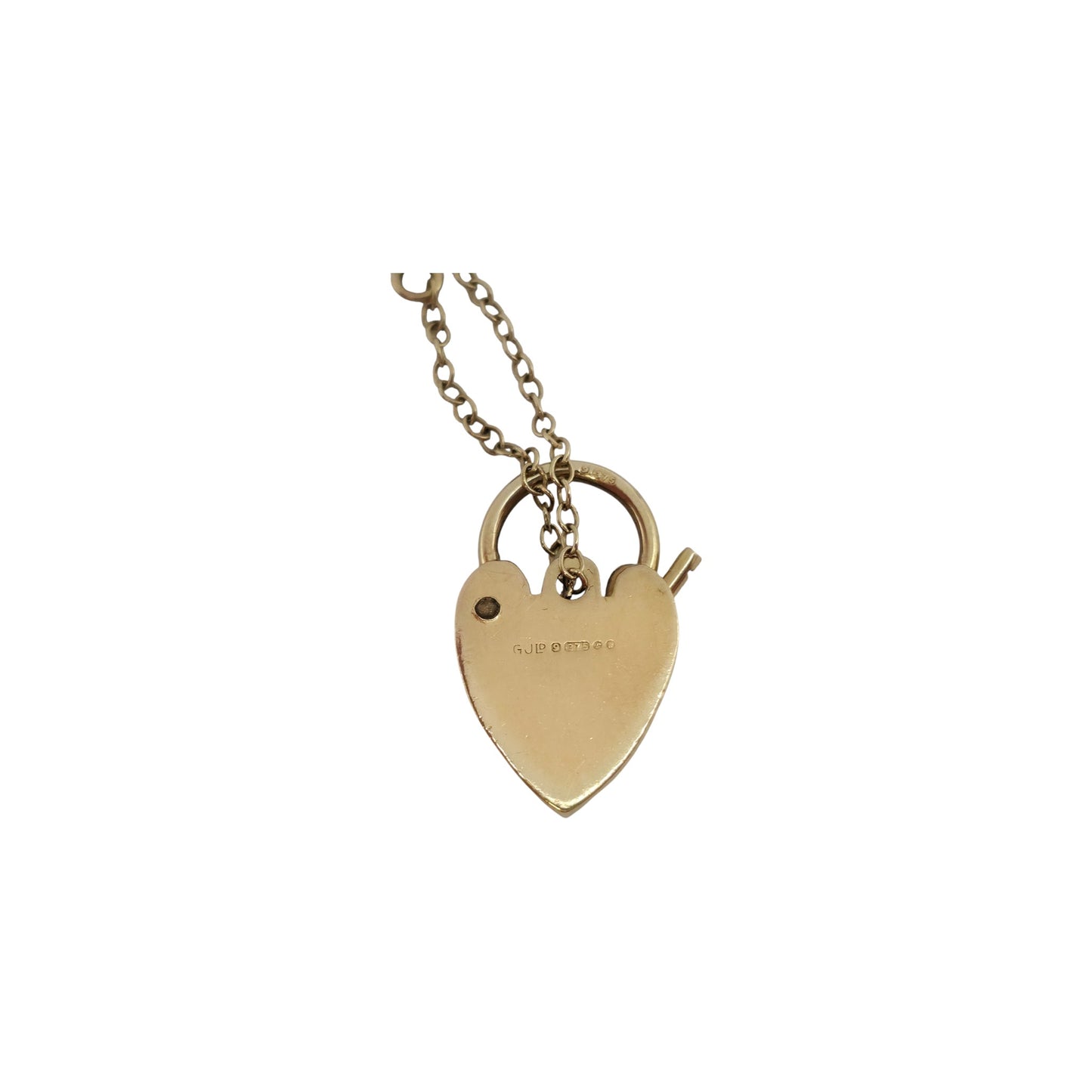 Georg Jensen 9ct 375 Yellow Gold Heart Shaped Padlock 1972 L 2.2 cm 2.2 g.