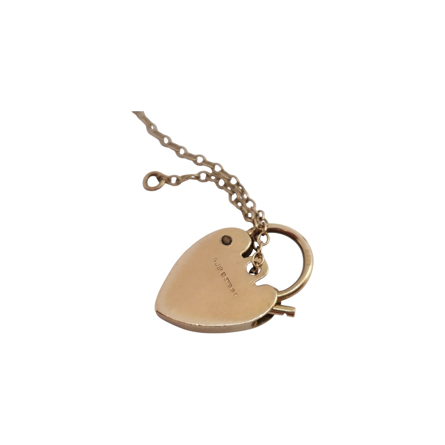 Georg Jensen 9ct 375 Yellow Gold Heart Shaped Padlock 1972 L 2.2 cm 2.2 g.