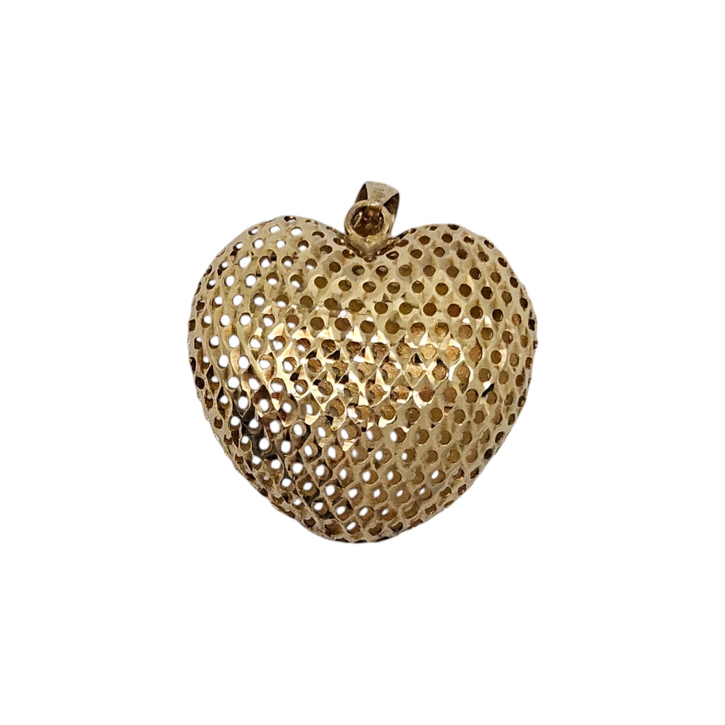 9ct 375 Yellow Gold Heart Pendant L 1.8 cm 1.1 g.