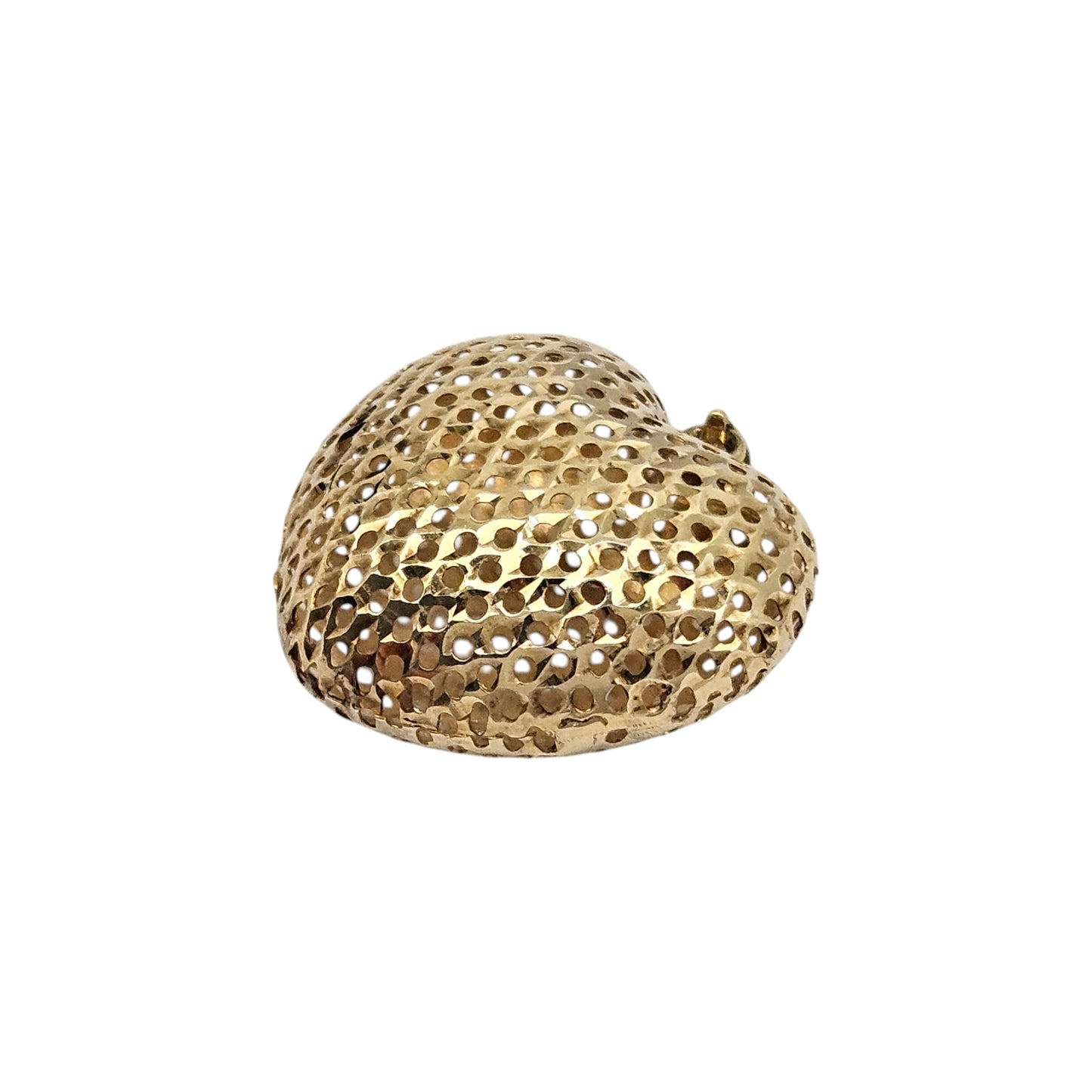 9ct 375 Yellow Gold Heart Pendant L 1.8 cm 1.1 g.
