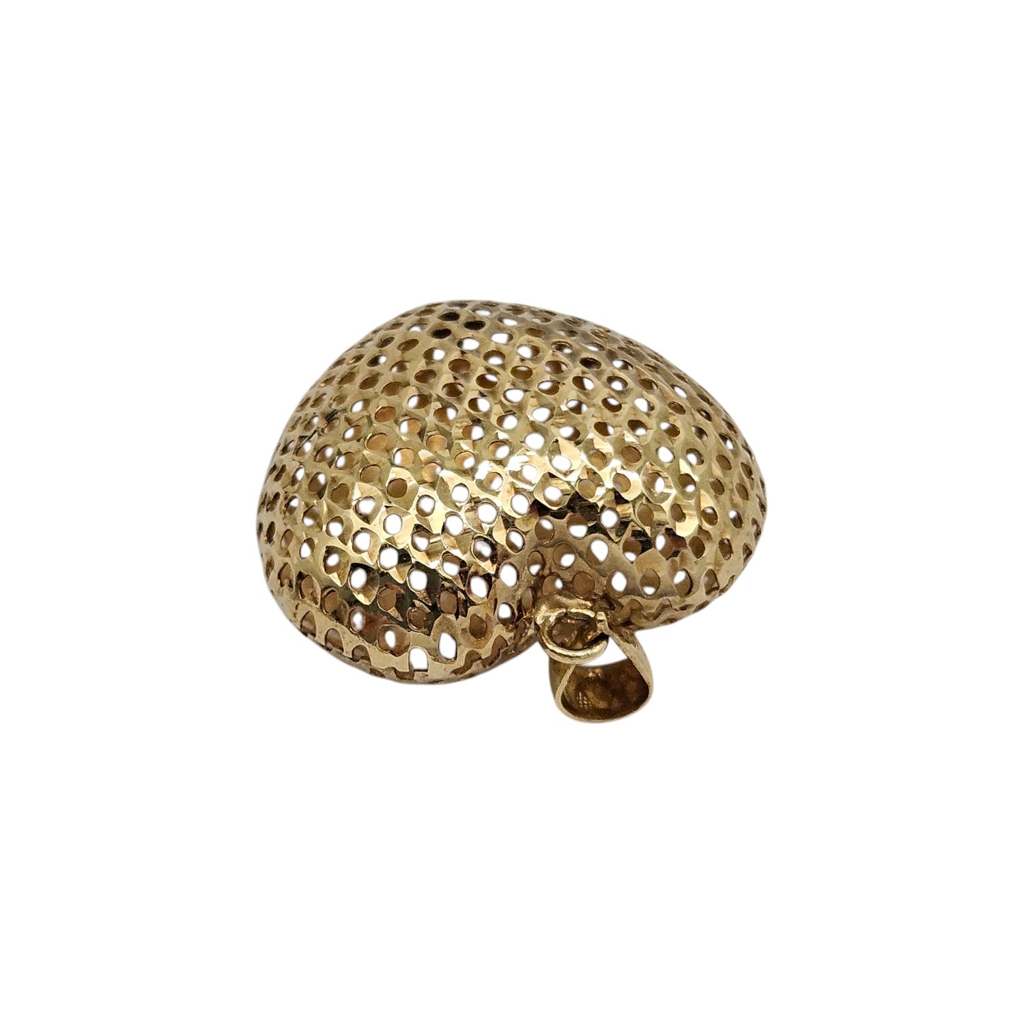 9ct 375 Yellow Gold Heart Pendant L 1.8 cm 1.1 g.