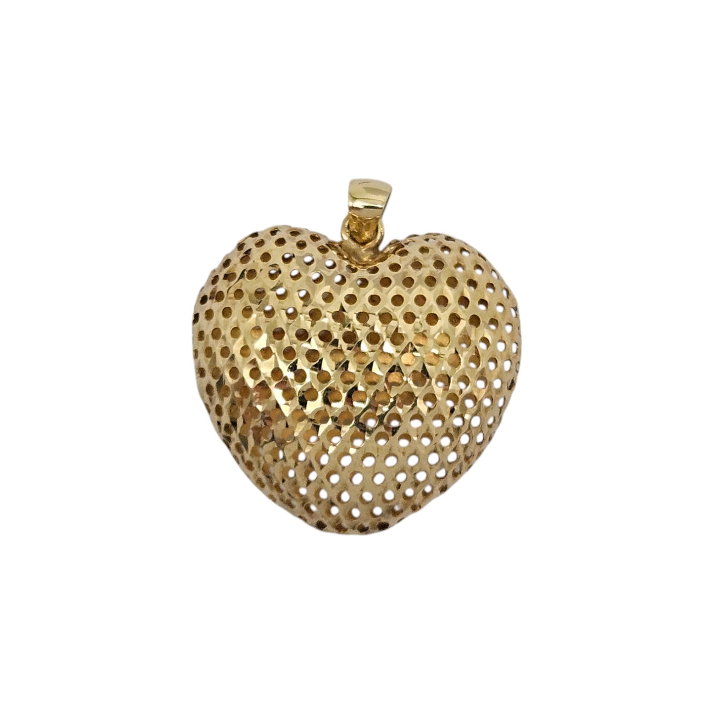 9ct 375 Yellow Gold Heart Pendant L 1.8 cm 1.1 g.