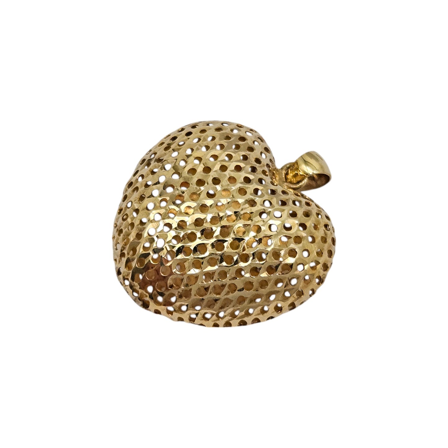 9ct 375 Yellow Gold Heart Pendant L 1.8 cm 1.1 g.