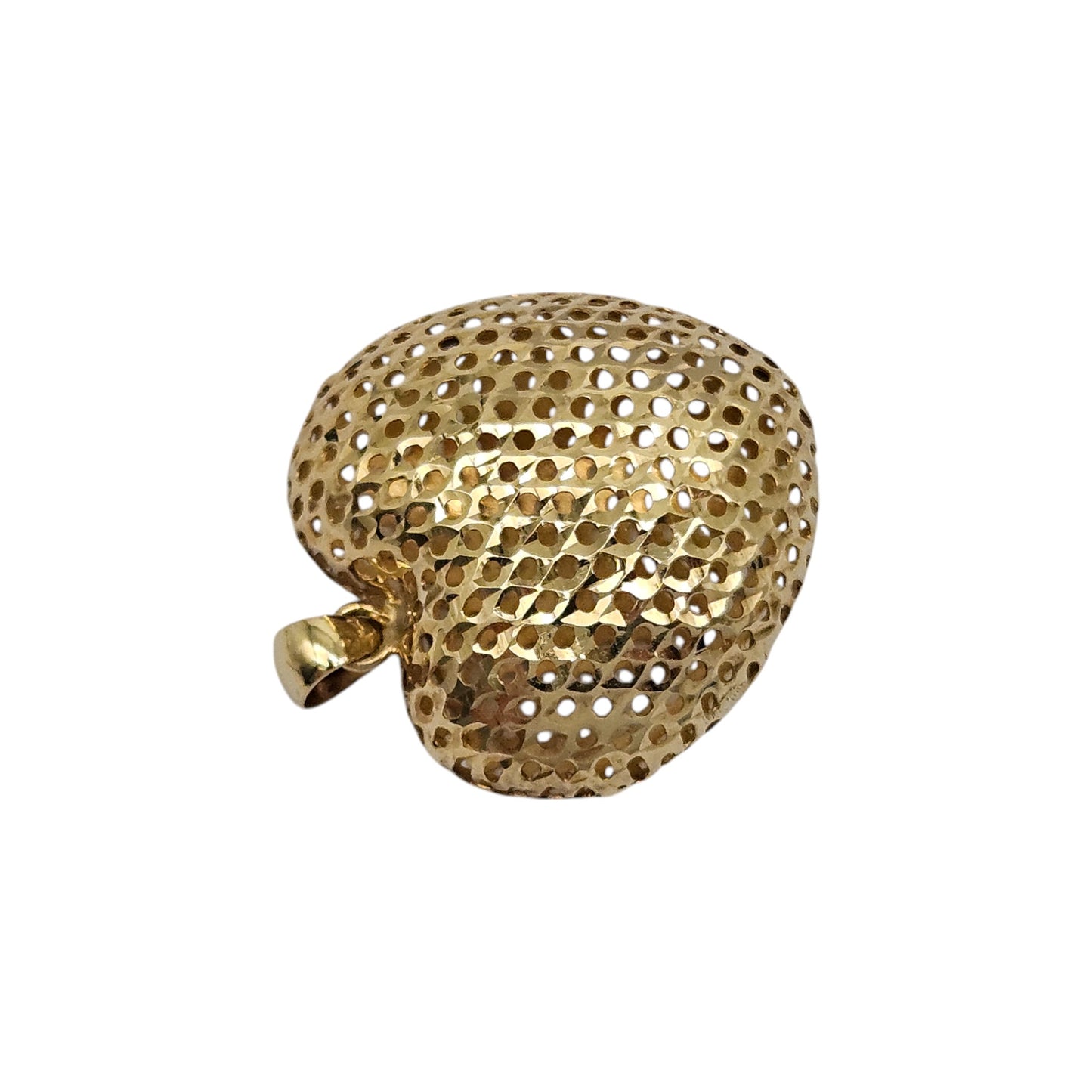 9ct 375 Yellow Gold Heart Pendant L 1.8 cm 1.1 g.