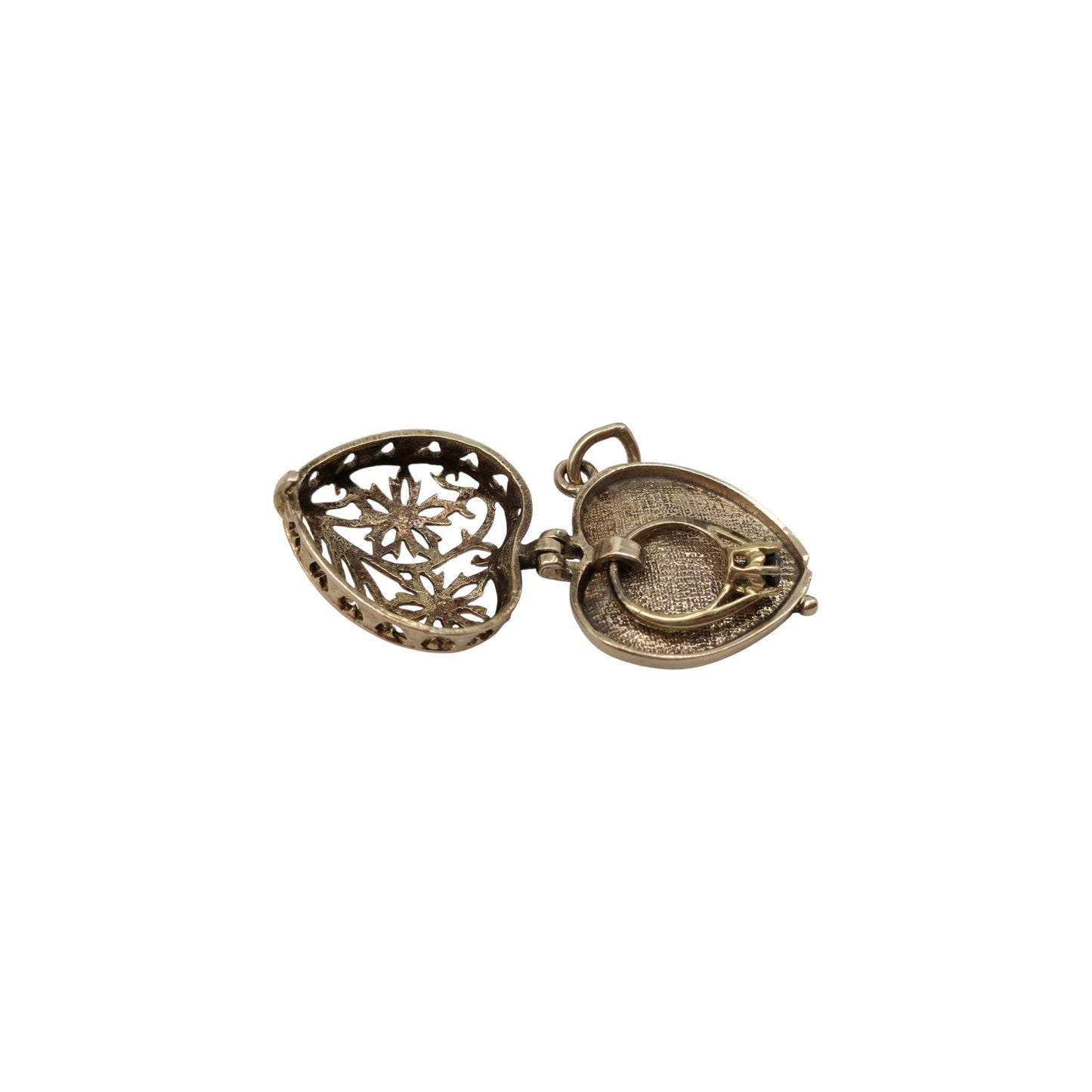 9ct 375 Yellow Gold Ring Box Opening Charm 1966 L 1.8 cm 3.6 g.