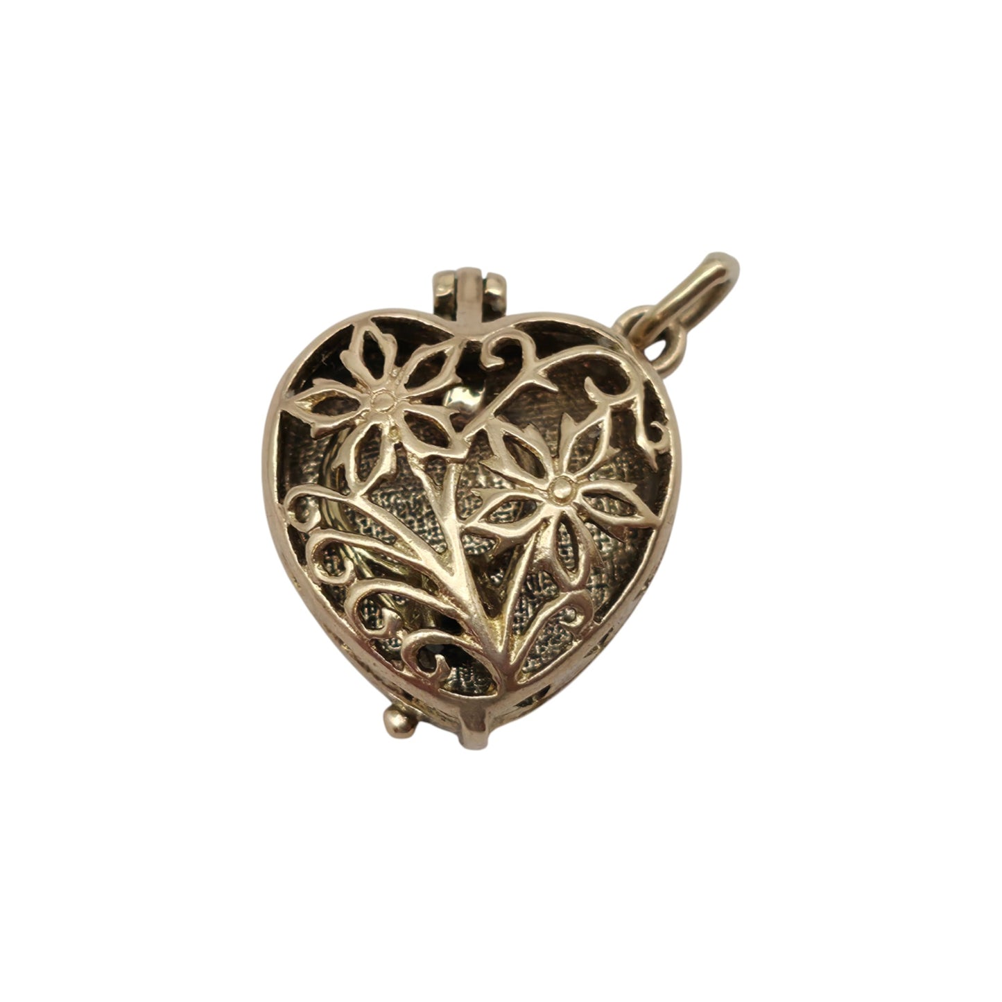 9ct 375 Yellow Gold Ring Box Opening Charm 1966 L 1.8 cm 3.6 g.