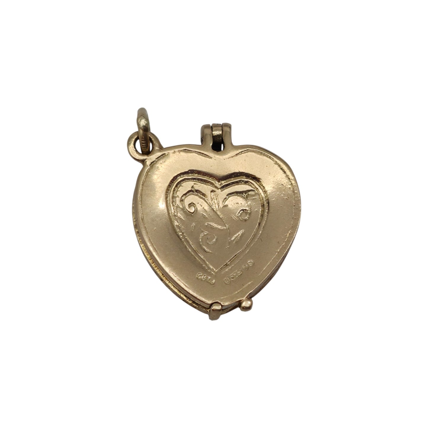 9ct 375 Yellow Gold Ring Box Opening Charm 1966 L 1.8 cm 3.6 g.