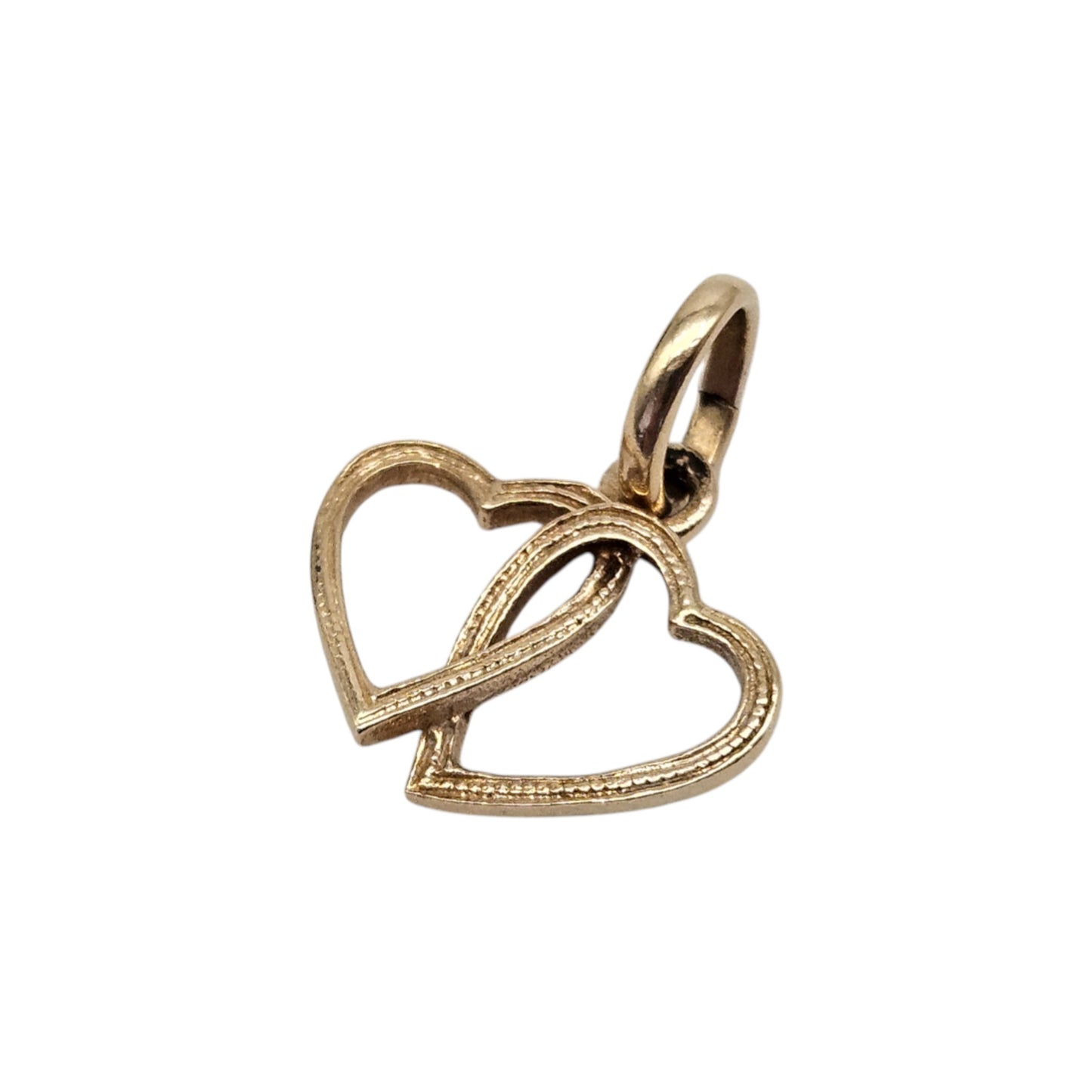 9ct 375 Yellow Gold Heart Charm c.1970 L 1.4 cm 0.7 g.