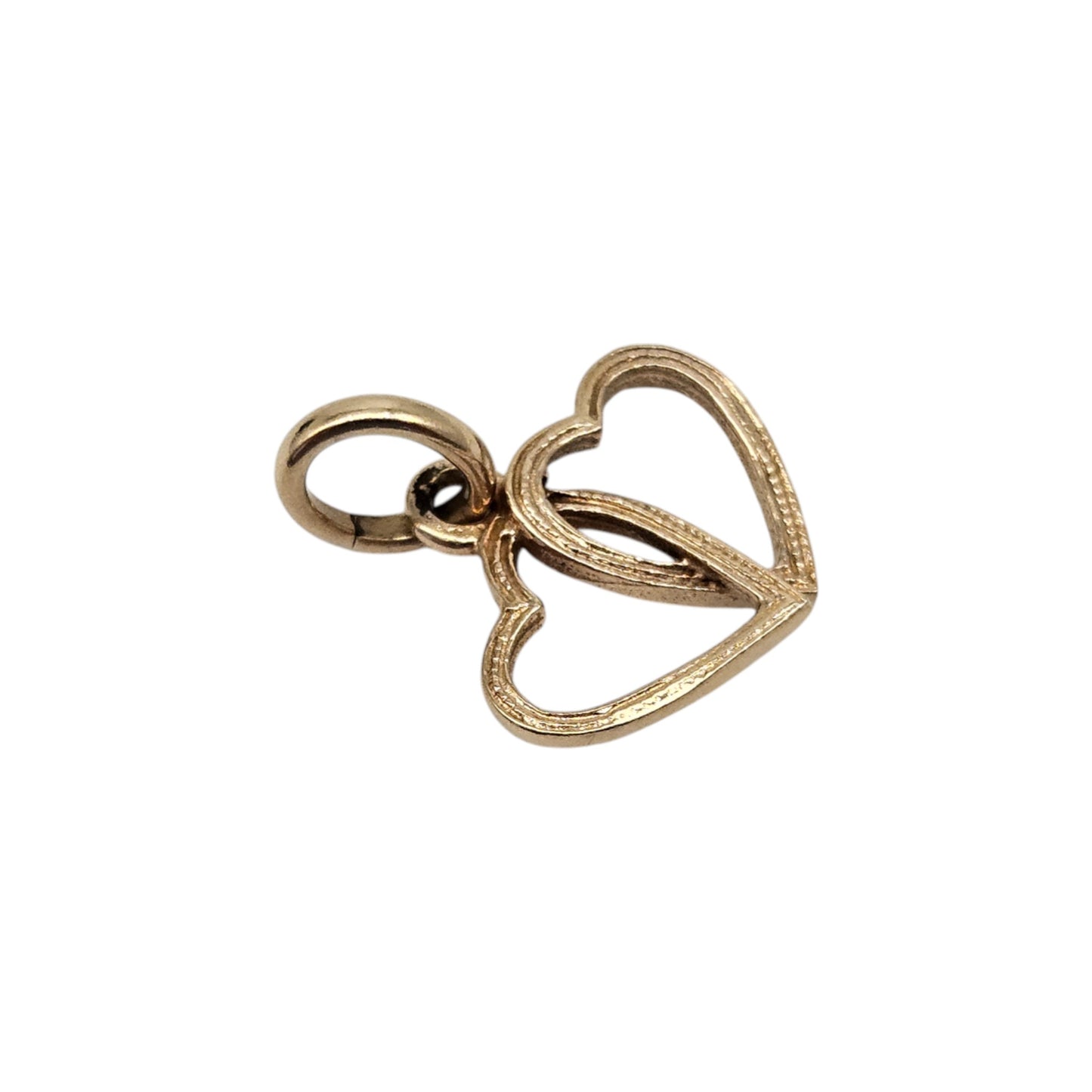 9ct 375 Yellow Gold Heart Charm c.1970 L 1.4 cm 0.7 g.