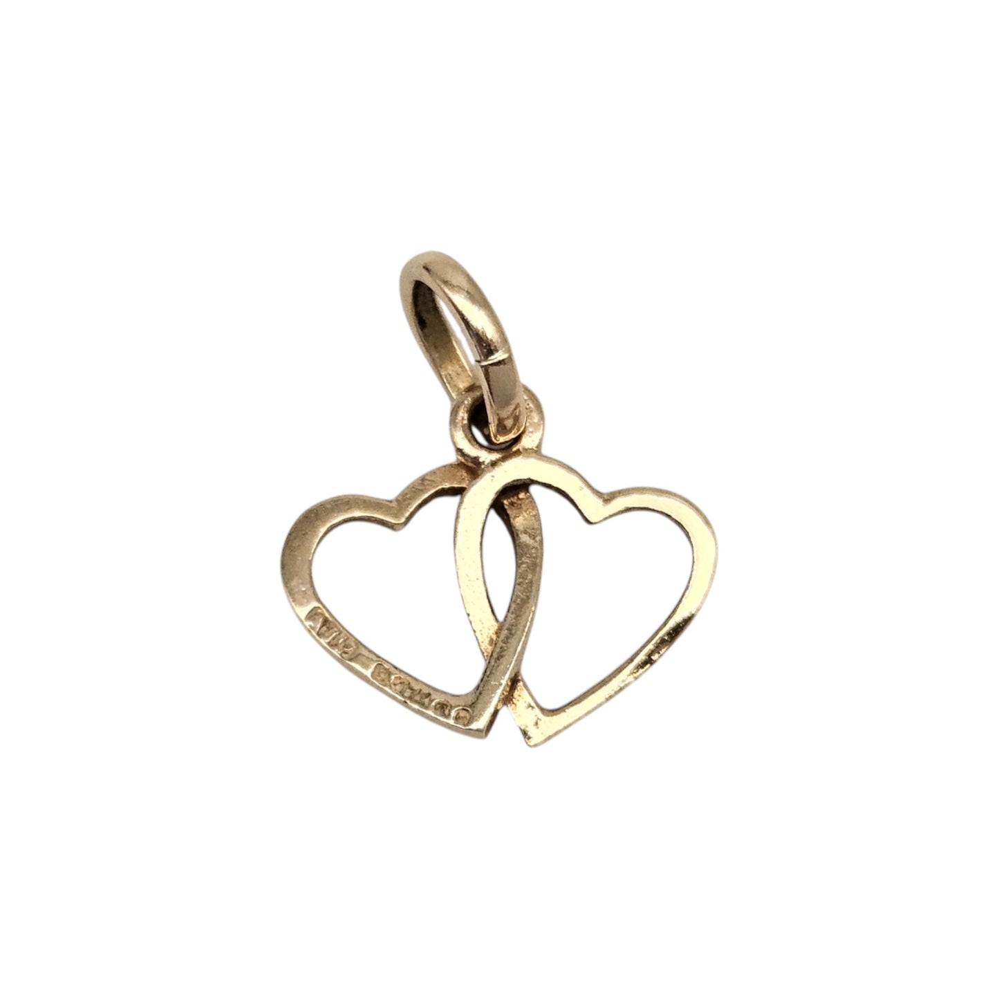 9ct 375 Yellow Gold Heart Charm c.1970 L 1.4 cm 0.7 g.
