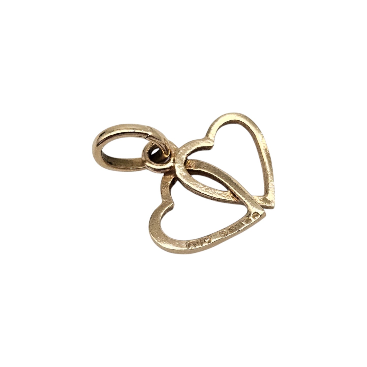 9ct 375 Yellow Gold Heart Charm c.1970 L 1.4 cm 0.7 g.