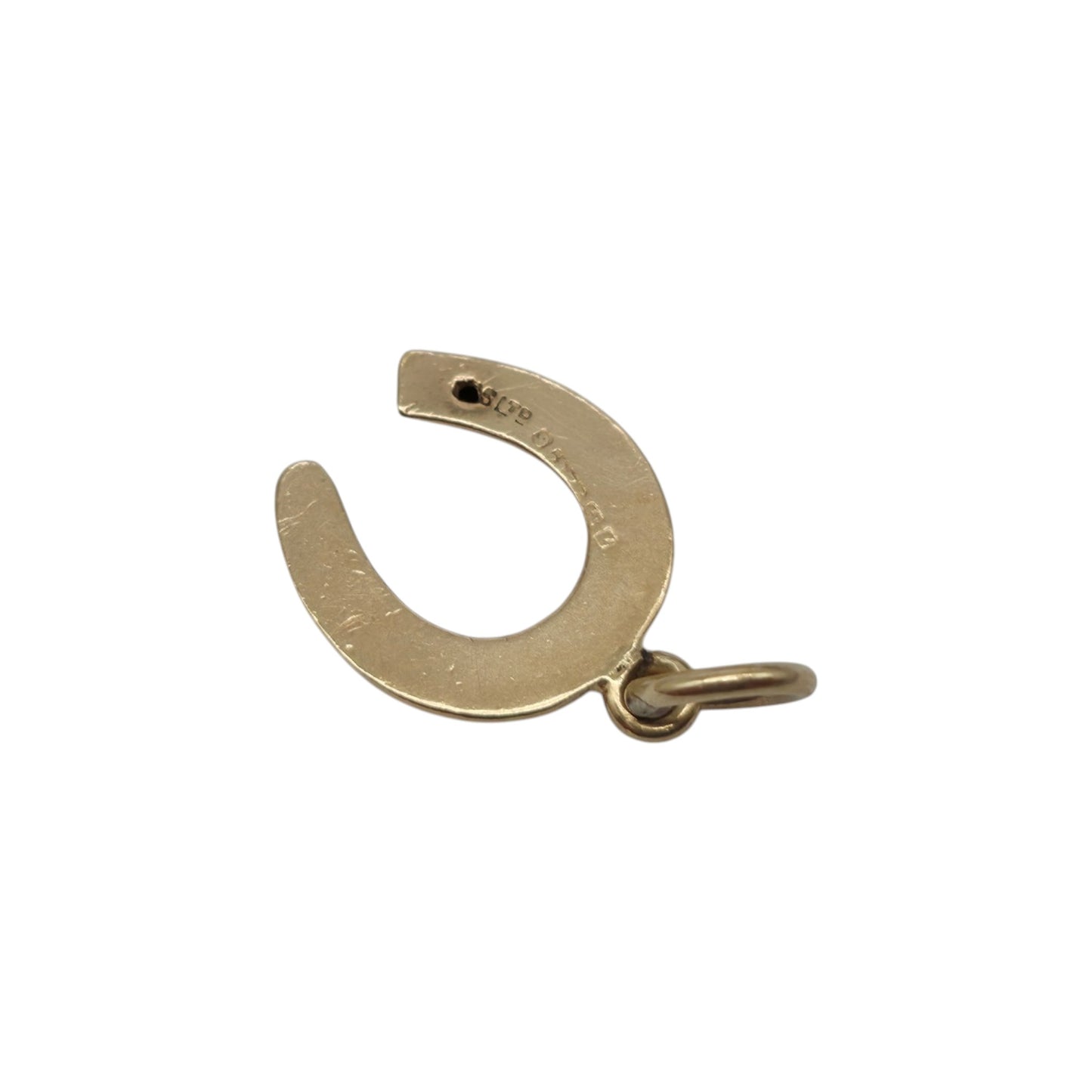 9ct 375 Yellow Gold Horseshoe Charm 1960 L 0.9 cm 0.4 g.