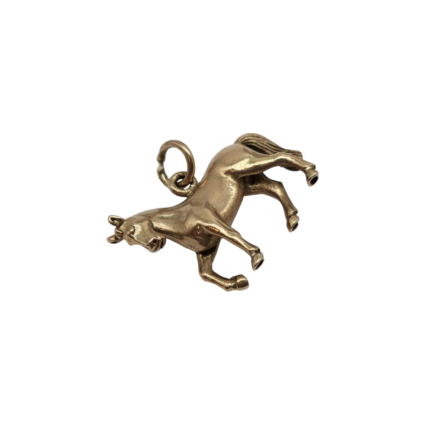 9ct 375 Yellow Gold Horse Charm 1972 L 1.9 cm 3.7 g.
