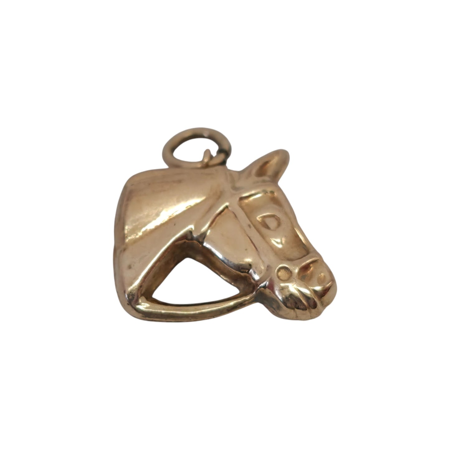 9ct Yellow Gold Horse's Head Charm L 1.1 cm 0.6 g.