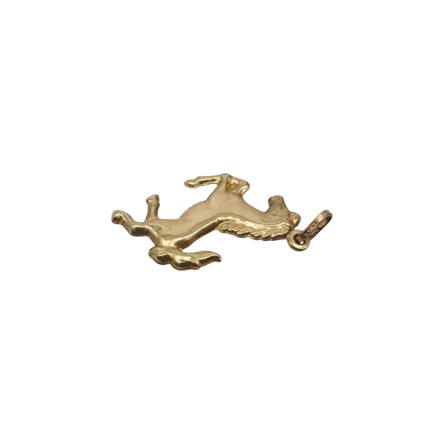 9ct 375 Yellow Gold Horse Charm L 1.9 cm 1.0 g.
