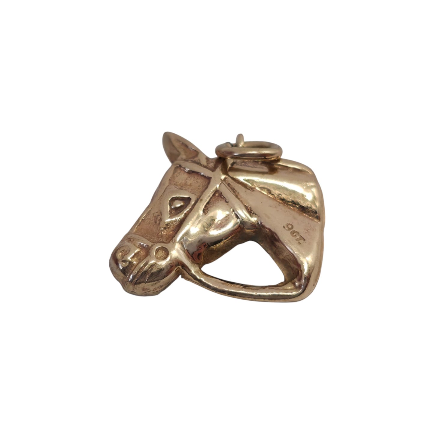 9ct Yellow Gold Horse's Head Charm L 1.1 cm 0.6 g.