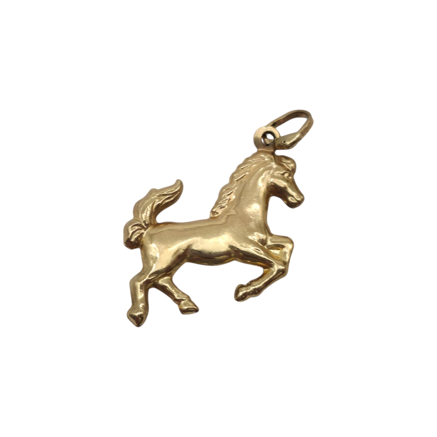 9ct 375 Yellow Gold Horse Charm L 1.9 cm 1.0 g.