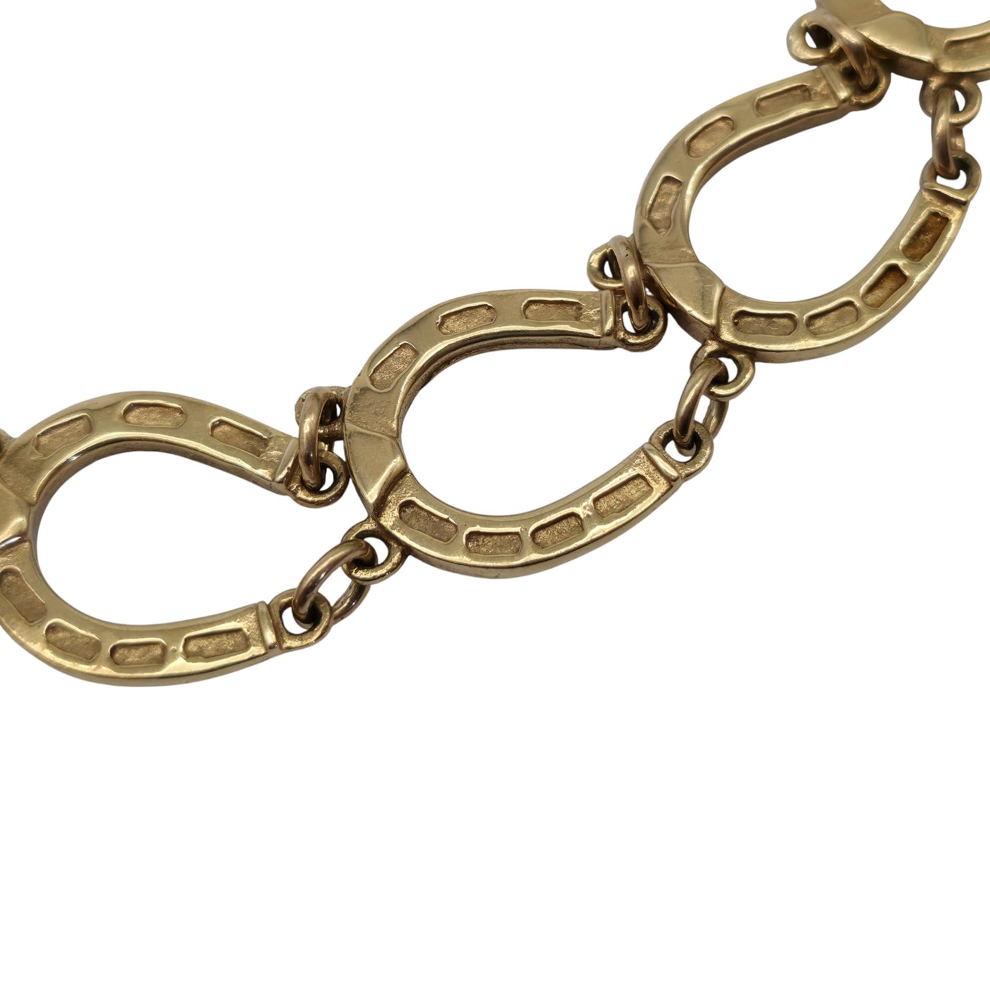 9ct 375 Yellow Gold Horseshoe Bracelet 2000 L 20.4 cm 29.8 g.
