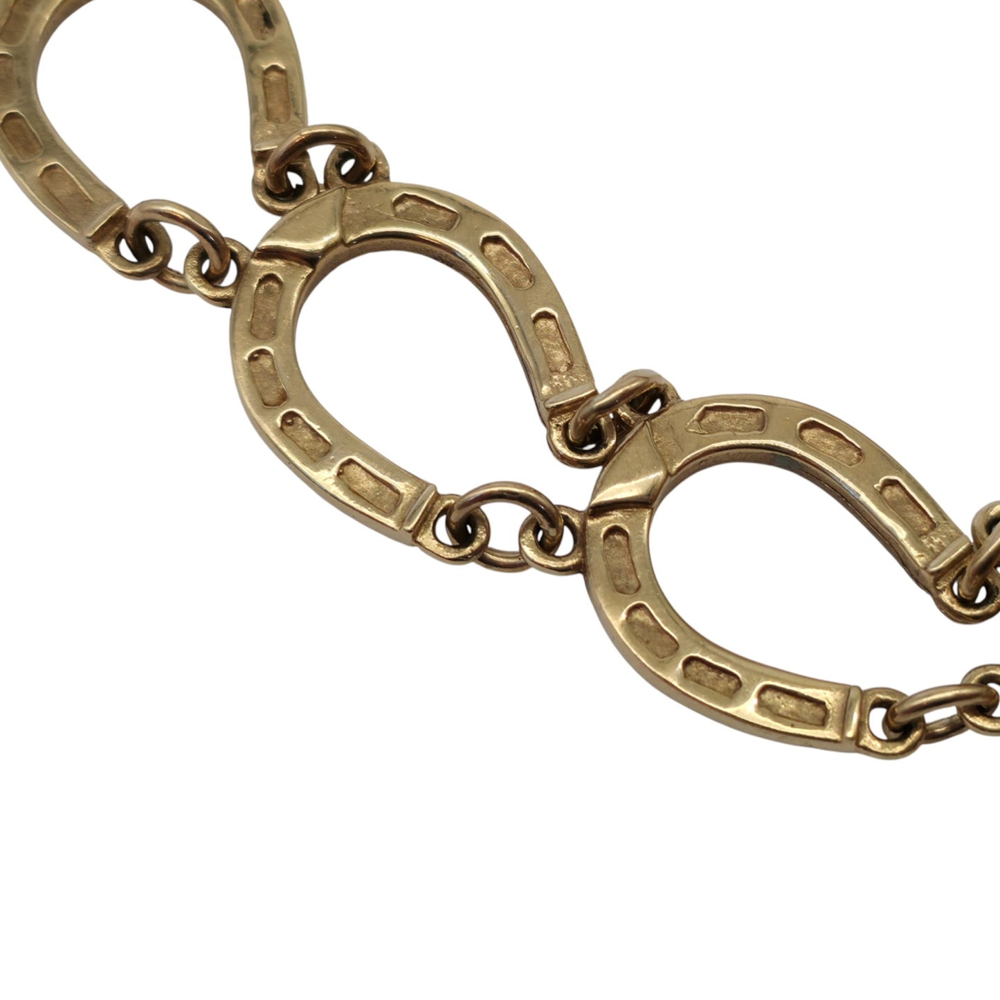 9ct 375 Yellow Gold Horseshoe Bracelet 2000 L 20.4 cm 29.8 g.