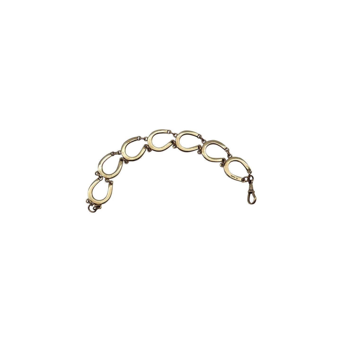 9ct 375 Yellow Gold Horseshoe Bracelet 2000 L 20.4 cm 29.8 g.