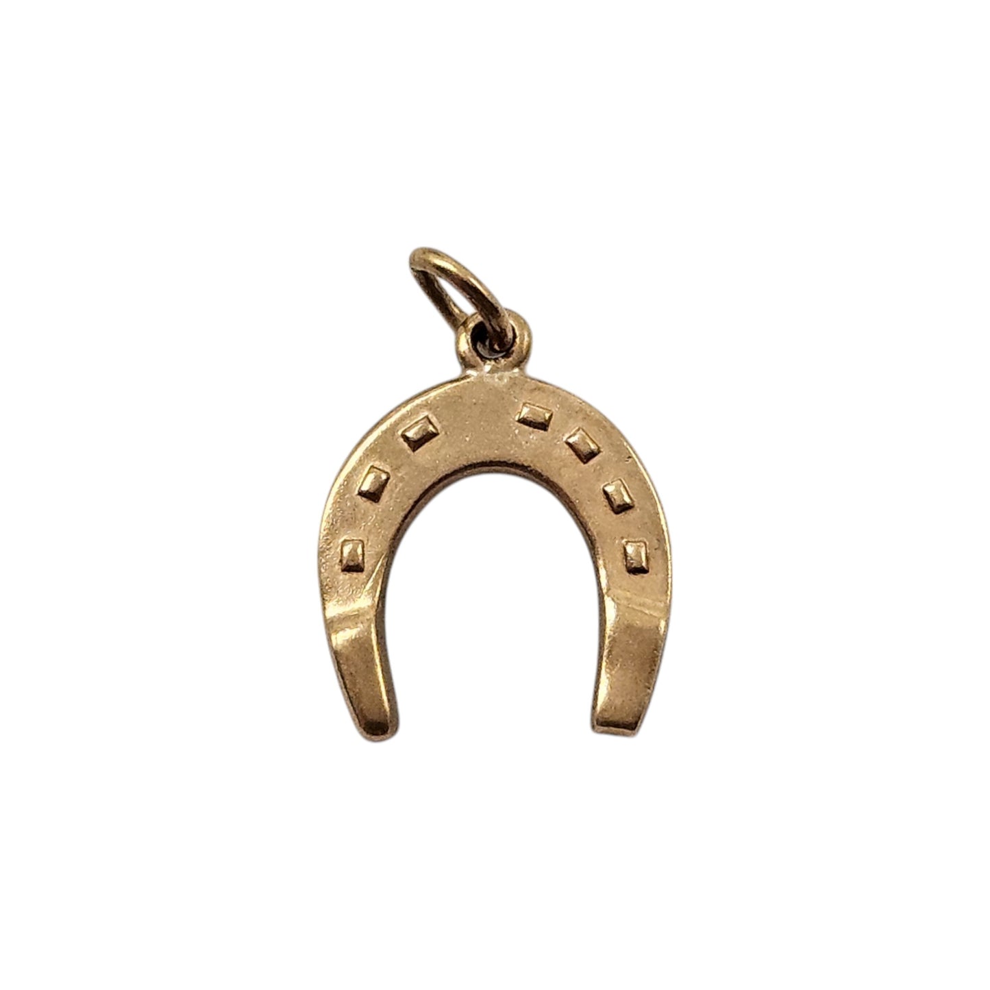 9ct 375 Yellow Gold Horseshoe Charm 1953 L 1.3 cm 1.1 g.
