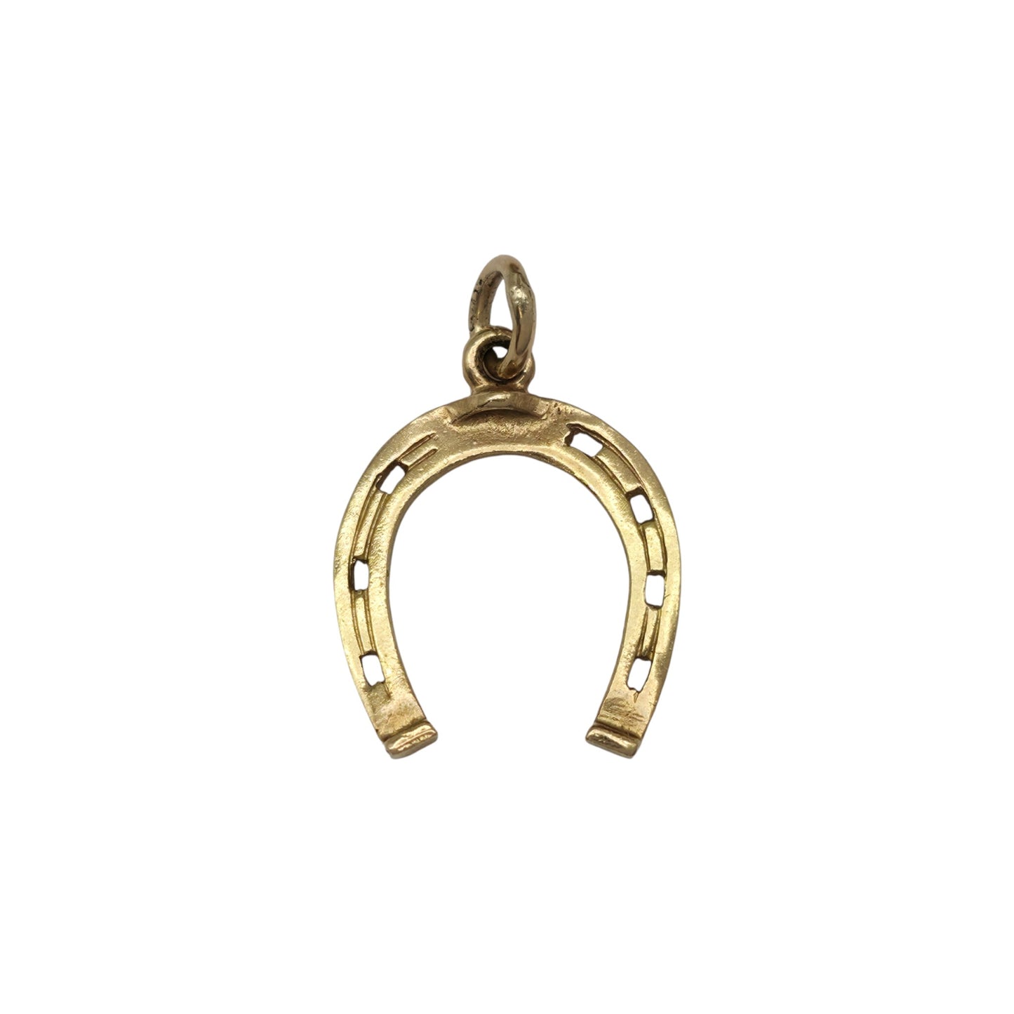 9ct 375 Yellow Gold Horseshoe Charm c.1966 L 1.3 cm 0.7 g.