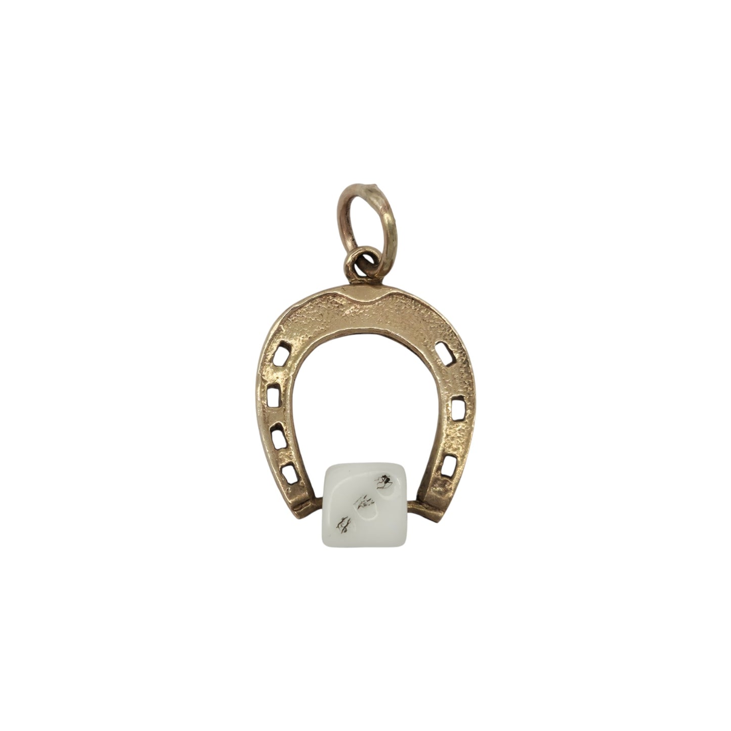 9ct 375 Yellow Gold Horseshoe Lucky Charm 1970 L 1.6 cm 1.1 g.