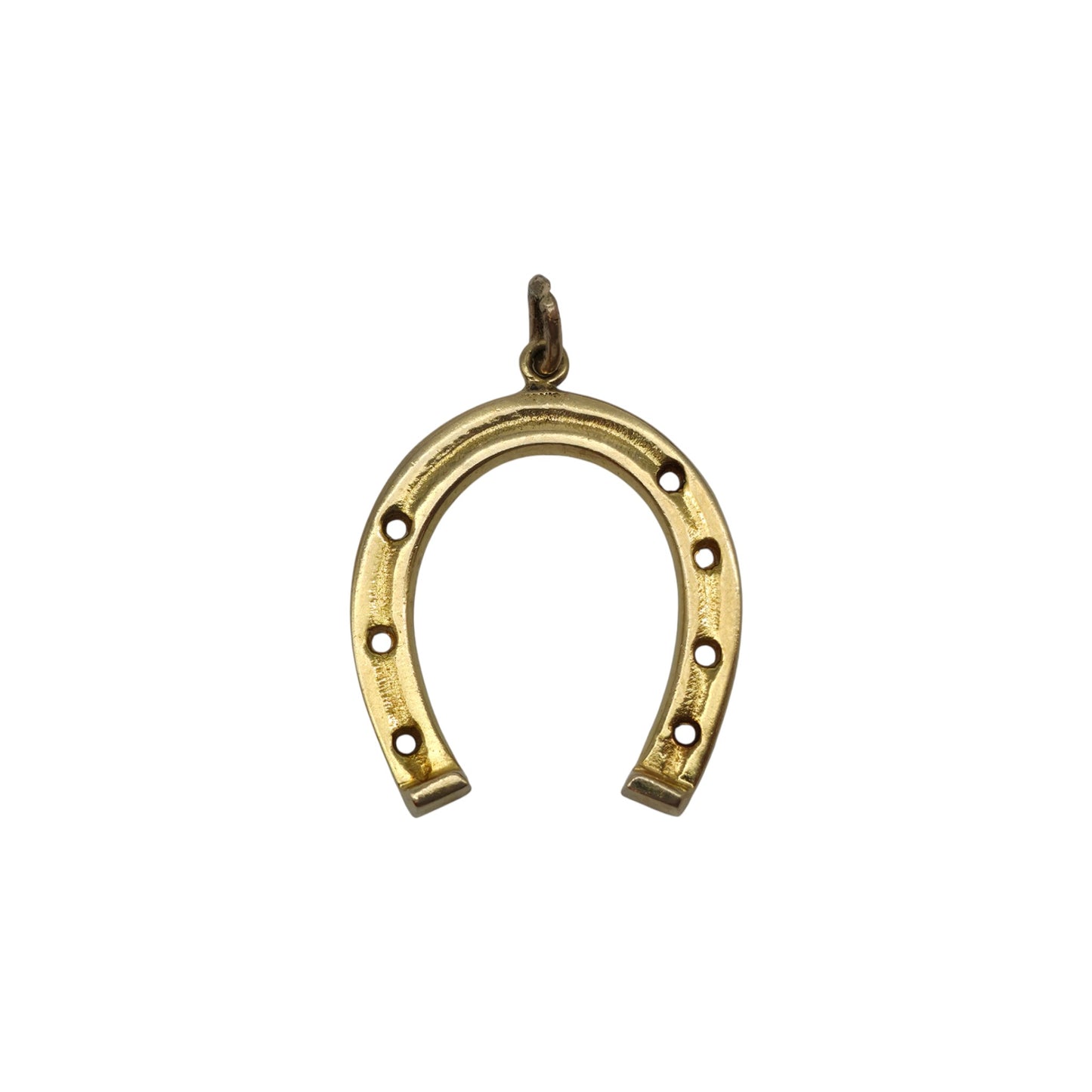 Large 9ct 375 Yellow Gold Horseshoe Charm 1965 L 2.4 cm 2.8 g.