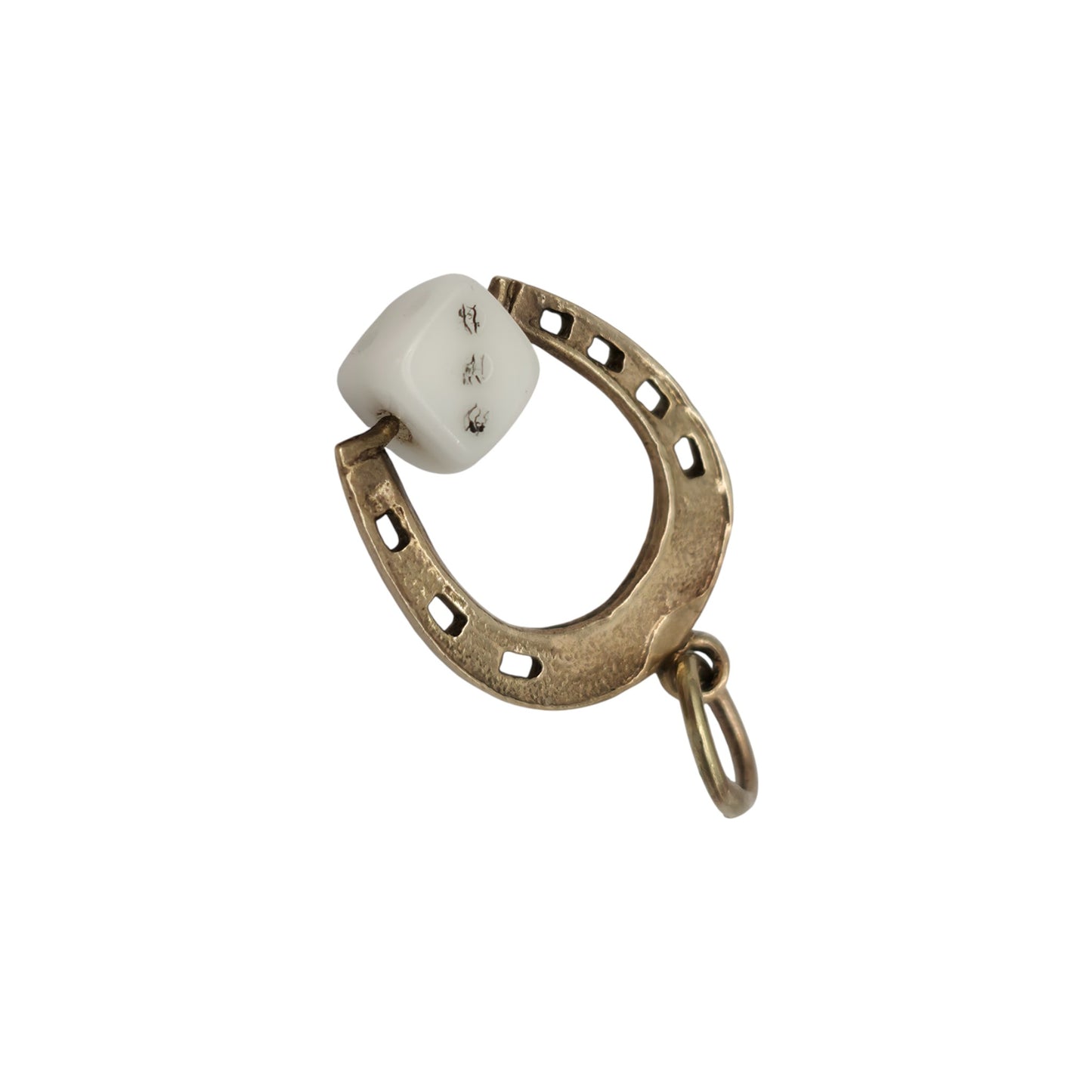 9ct 375 Yellow Gold Horseshoe Lucky Charm 1970 L 1.6 cm 1.1 g.