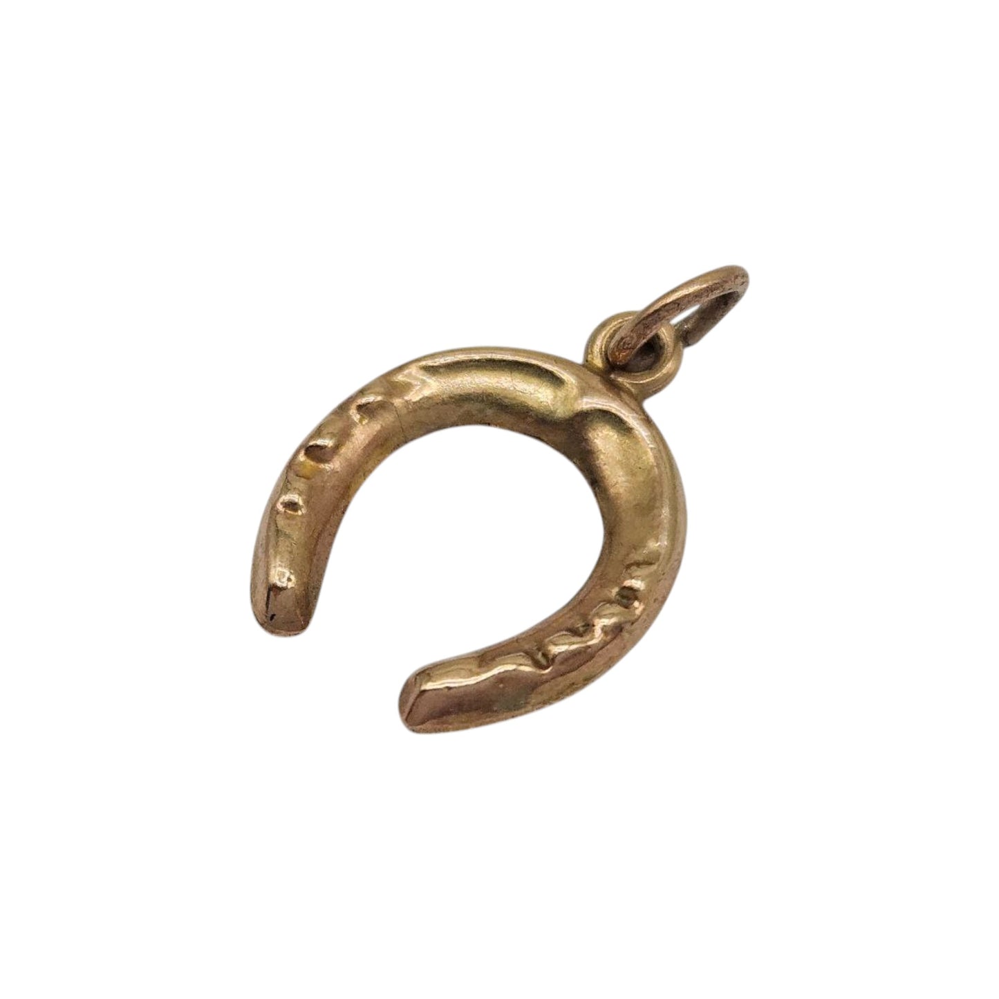 Chester 9ct 375 Yellow Gold Horseshoe Charm 1955 L 1.1 cm 0.3 g.