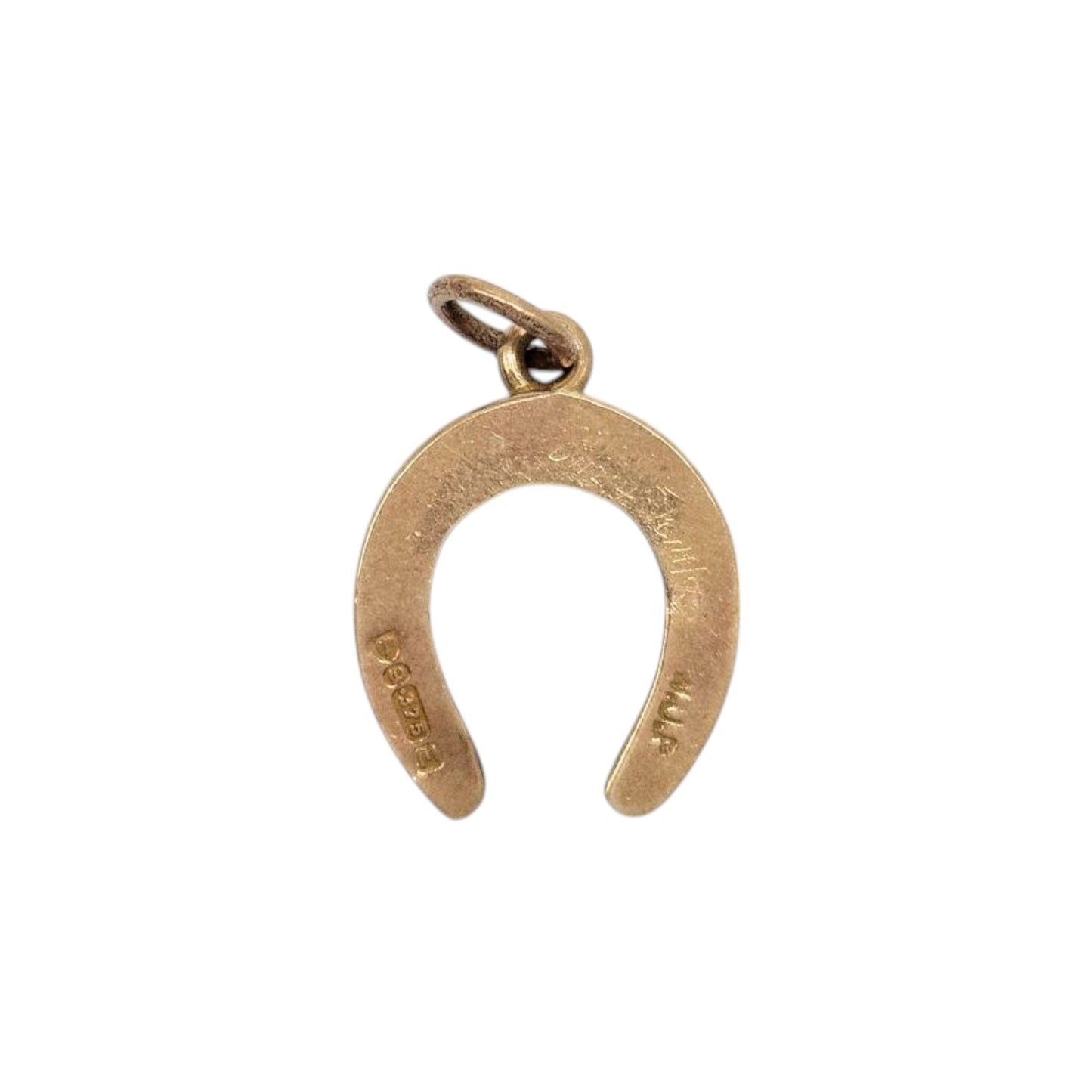 Chester 9ct 375 Yellow Gold Horseshoe Charm 1955 L 1.1 cm 0.3 g.