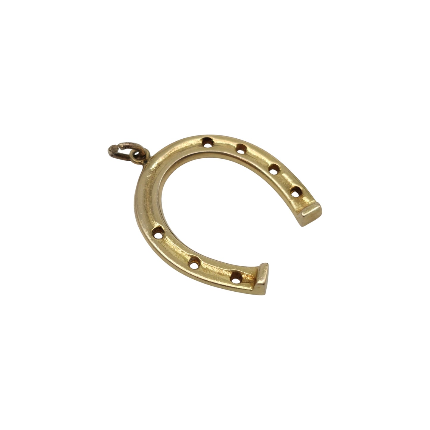 Large 9ct 375 Yellow Gold Horseshoe Charm 1965 L 2.4 cm 2.8 g.