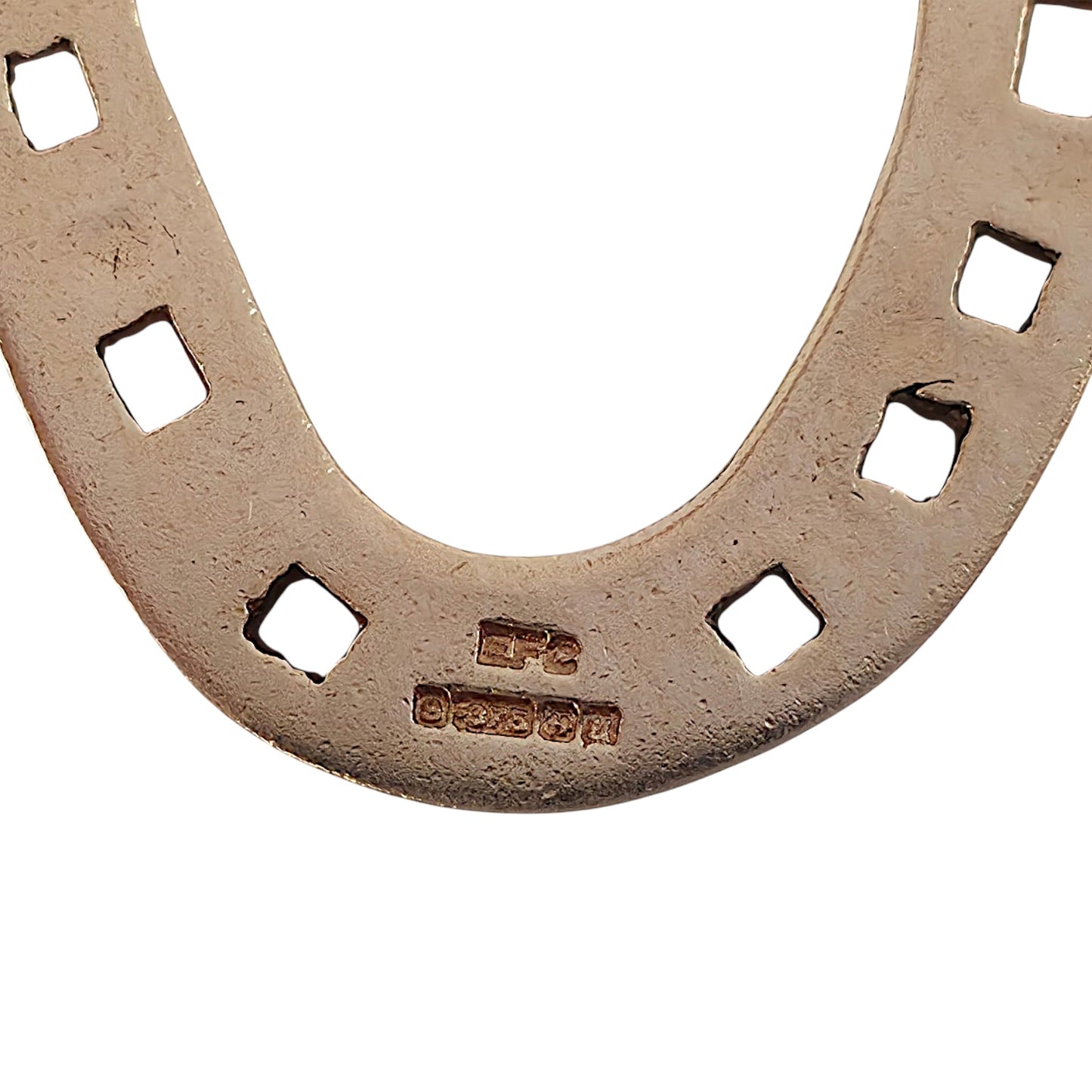 9ct 375 Yellow Gold Horseshoe Charm 1969 L 2.1 cm 3.4 g.