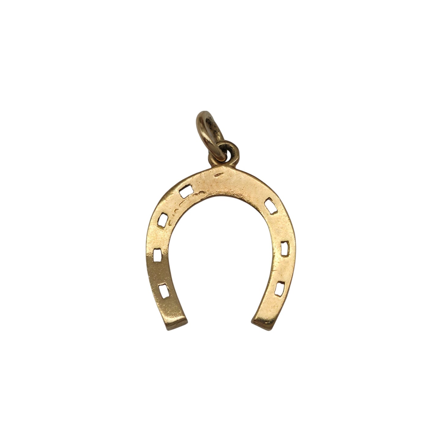 9ct 375 Yellow Gold Horseshoe Charm c.1966 L 1.3 cm 0.7 g.