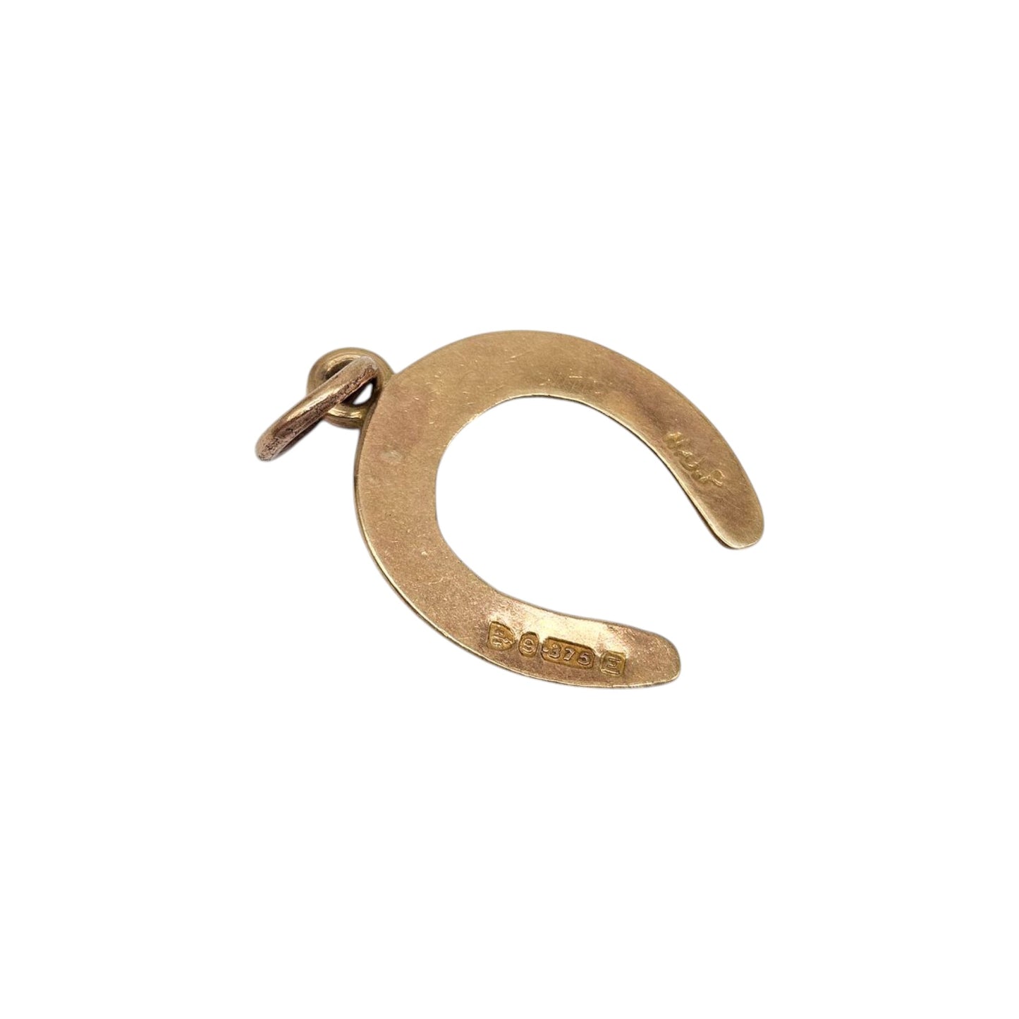 Chester 9ct 375 Yellow Gold Horseshoe Charm 1955 L 1.1 cm 0.3 g.
