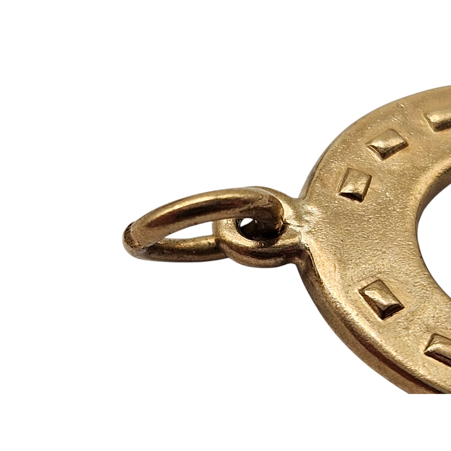 9ct 375 Yellow Gold Horseshoe Charm 1953 L 1.3 cm 1.1 g.