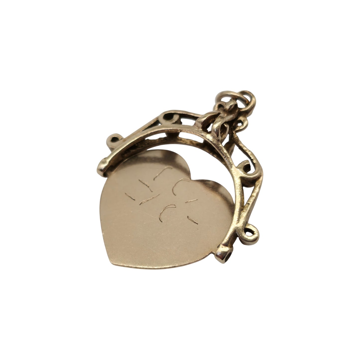 9ct 375 Yellow Gold "I Love You" Spinner Charm 1979 L 2.4 cm 2.7 g.